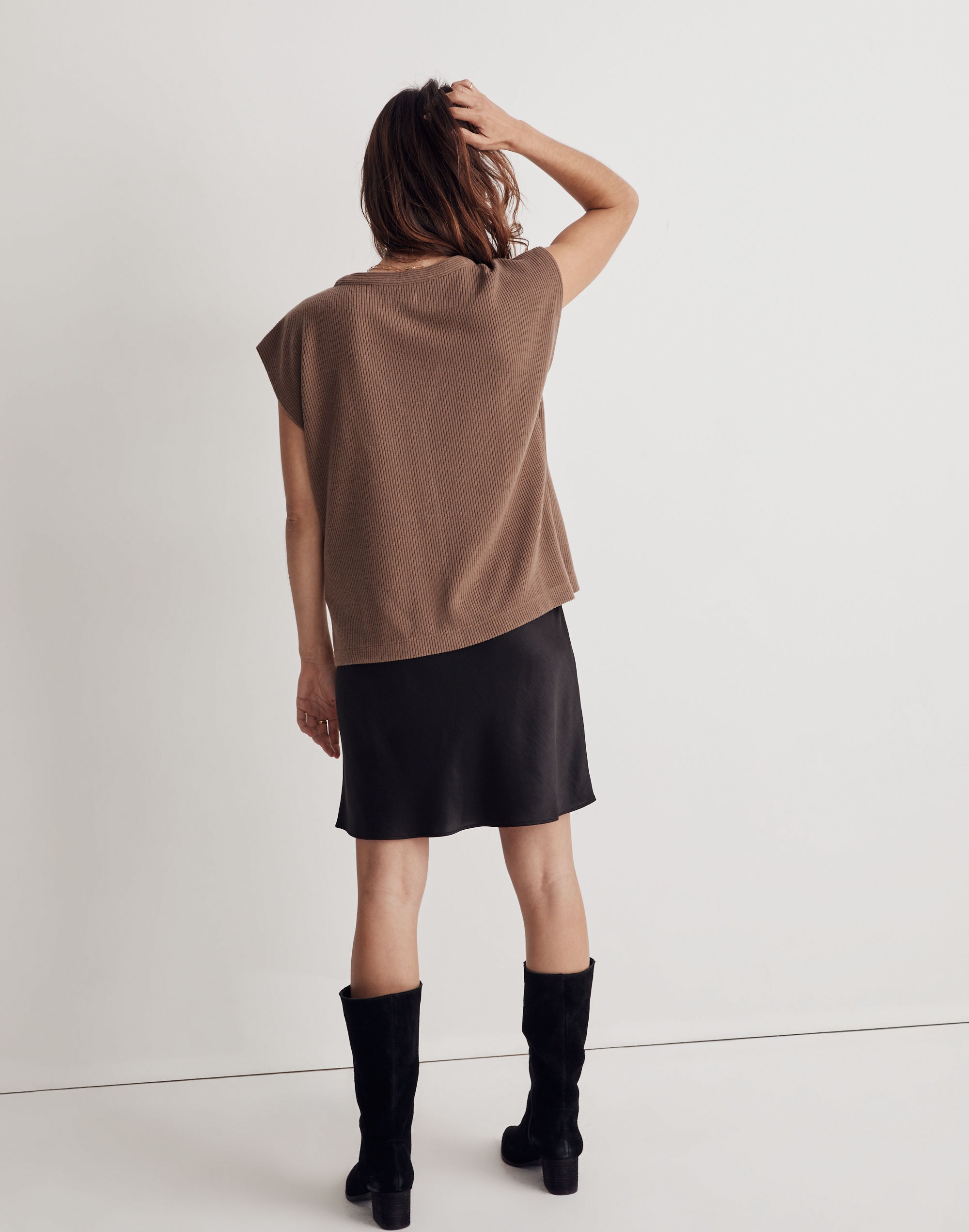 Ribbed Button-Up Sweater Vest