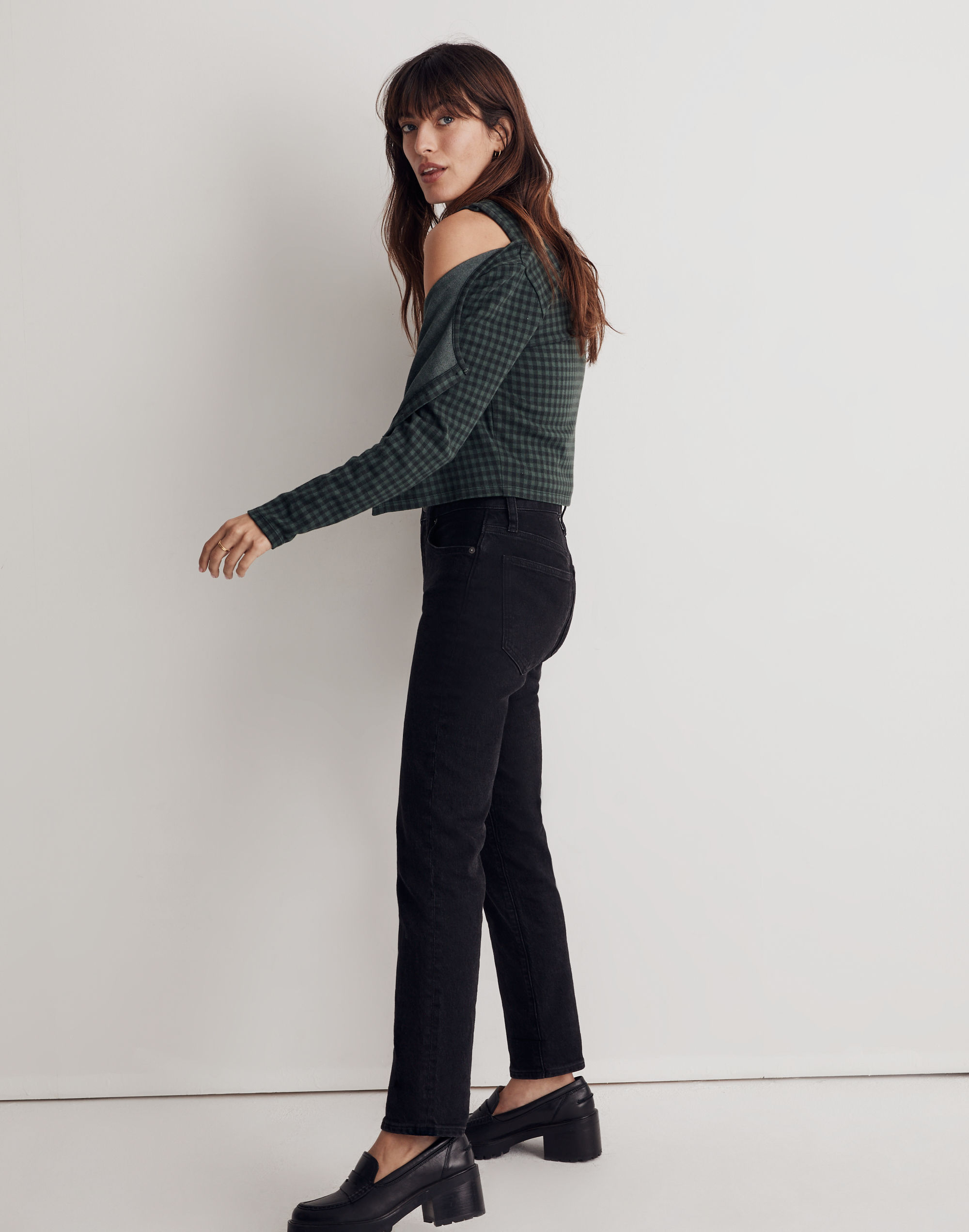 jacquard cardigan twin set in gingham