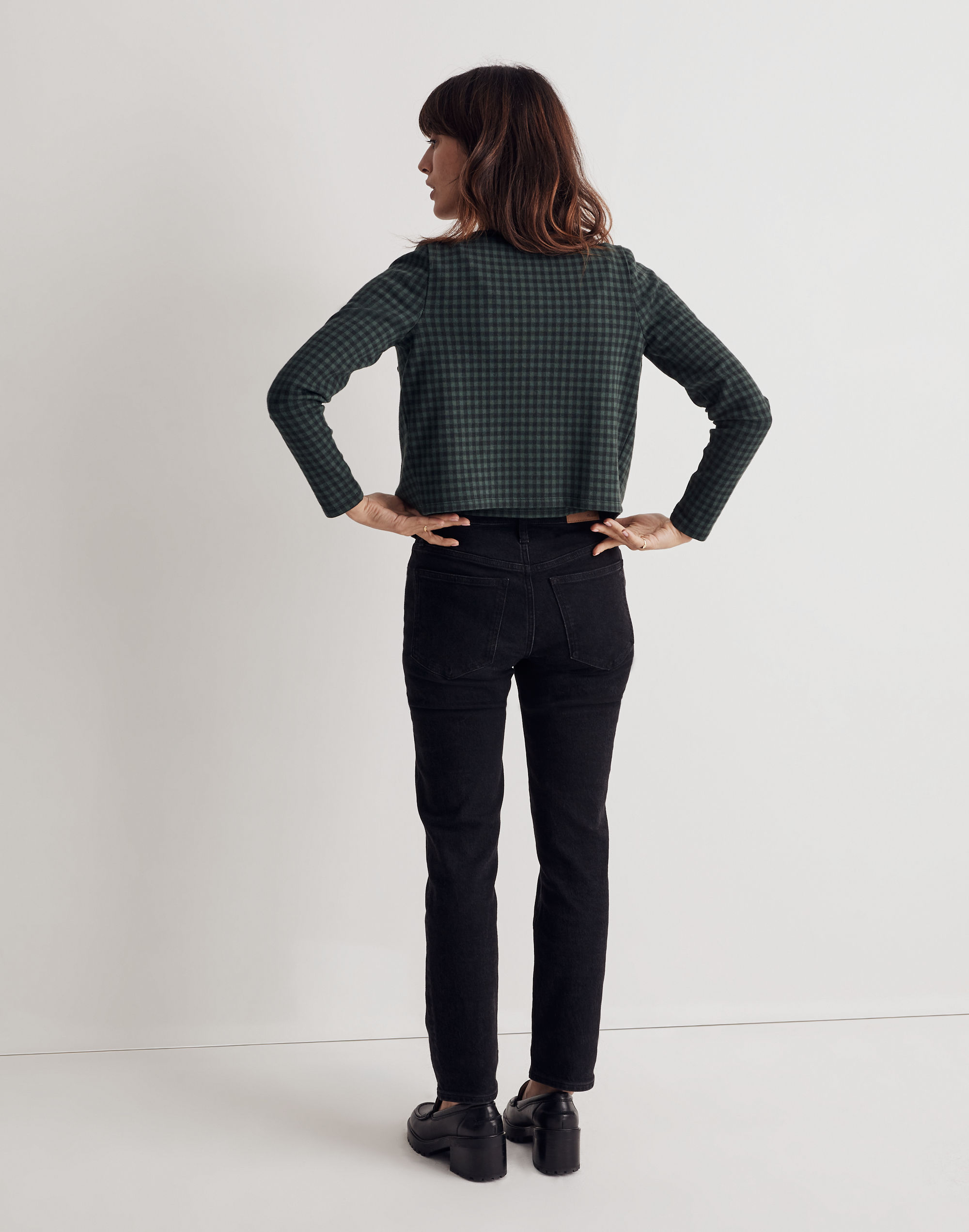 Jacquard Cardigan Twin Set in Gingham