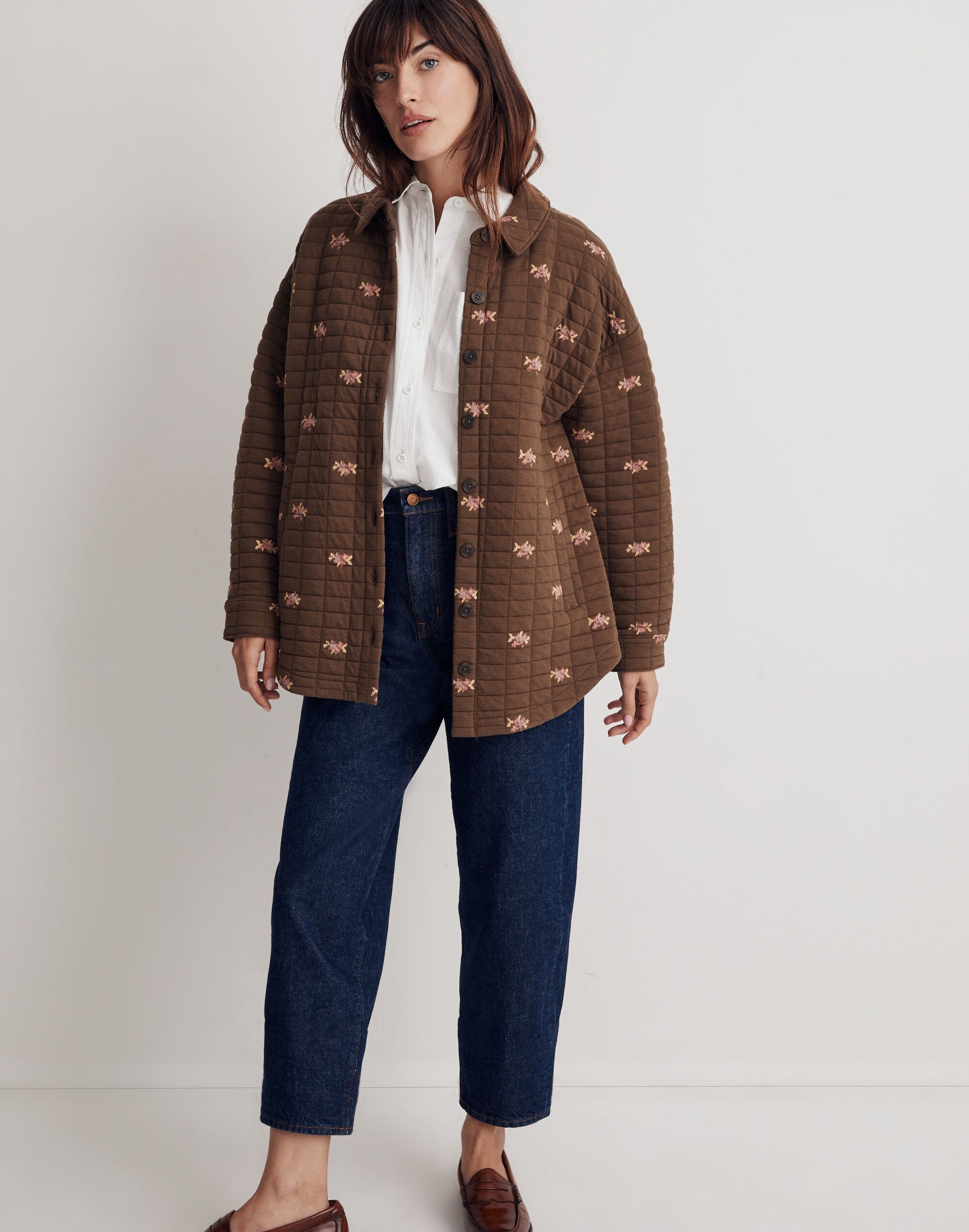 Quilted Shirt-Jacket in Floral