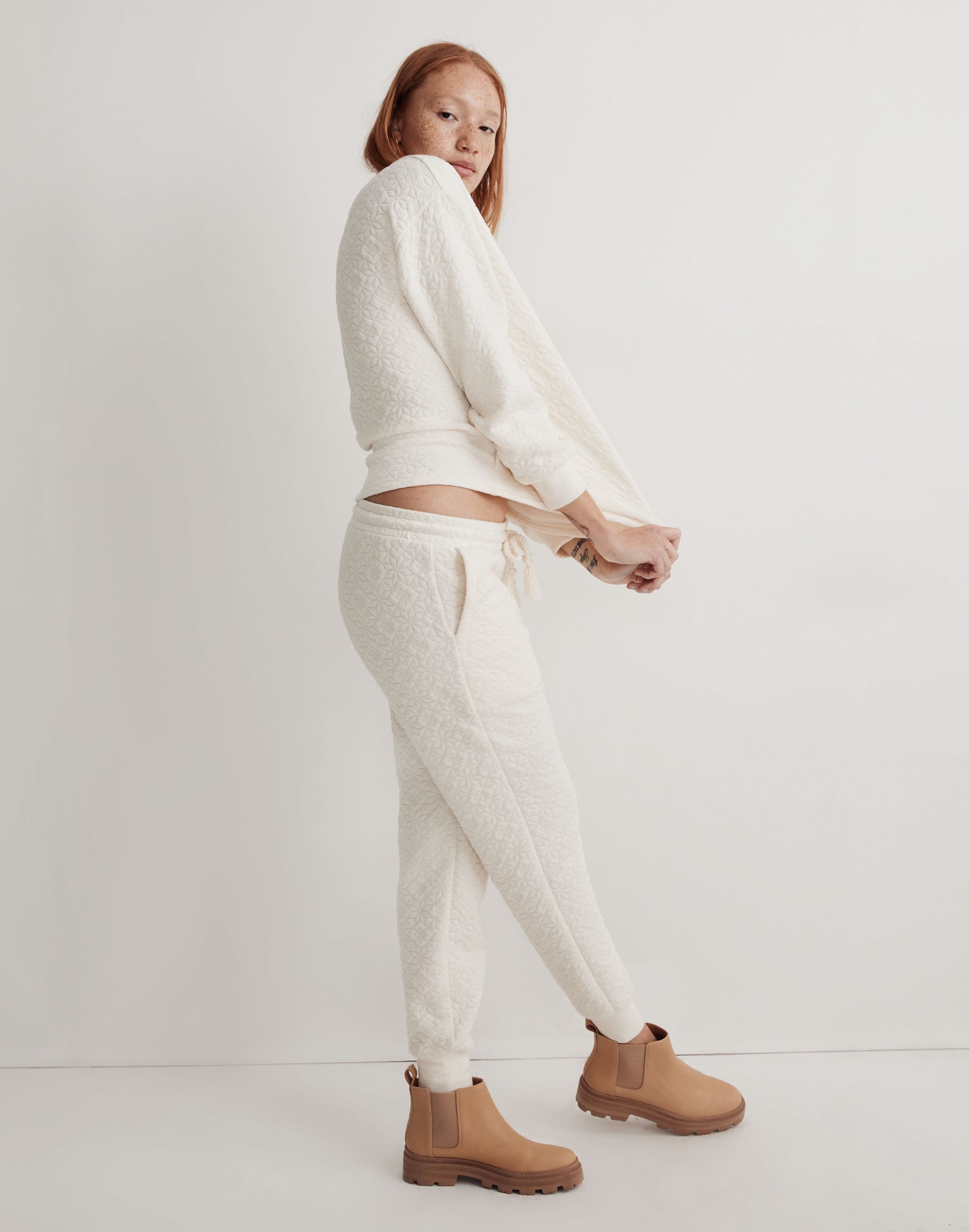 Quilted-Knit Joggers