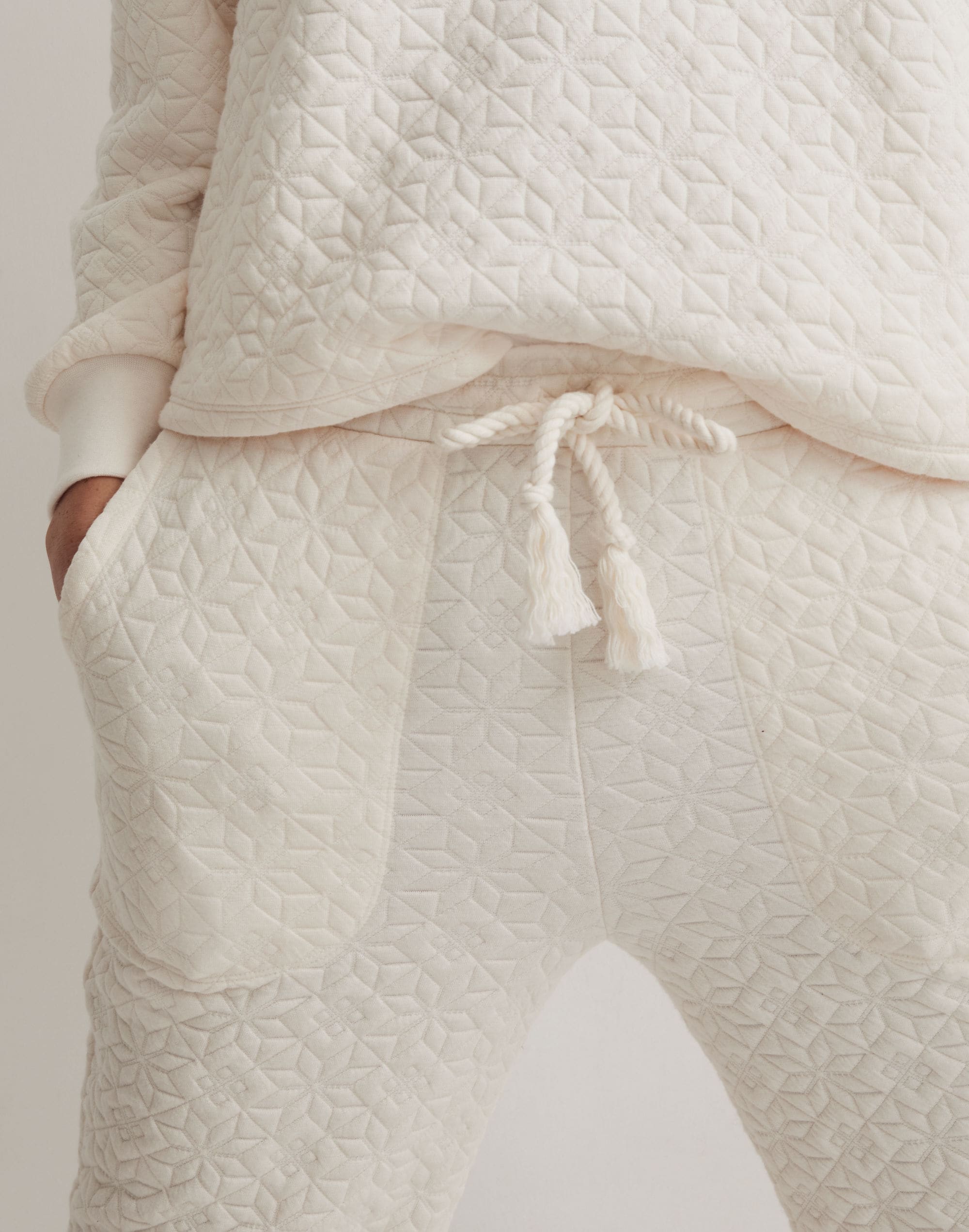 Quilted-Knit Joggers