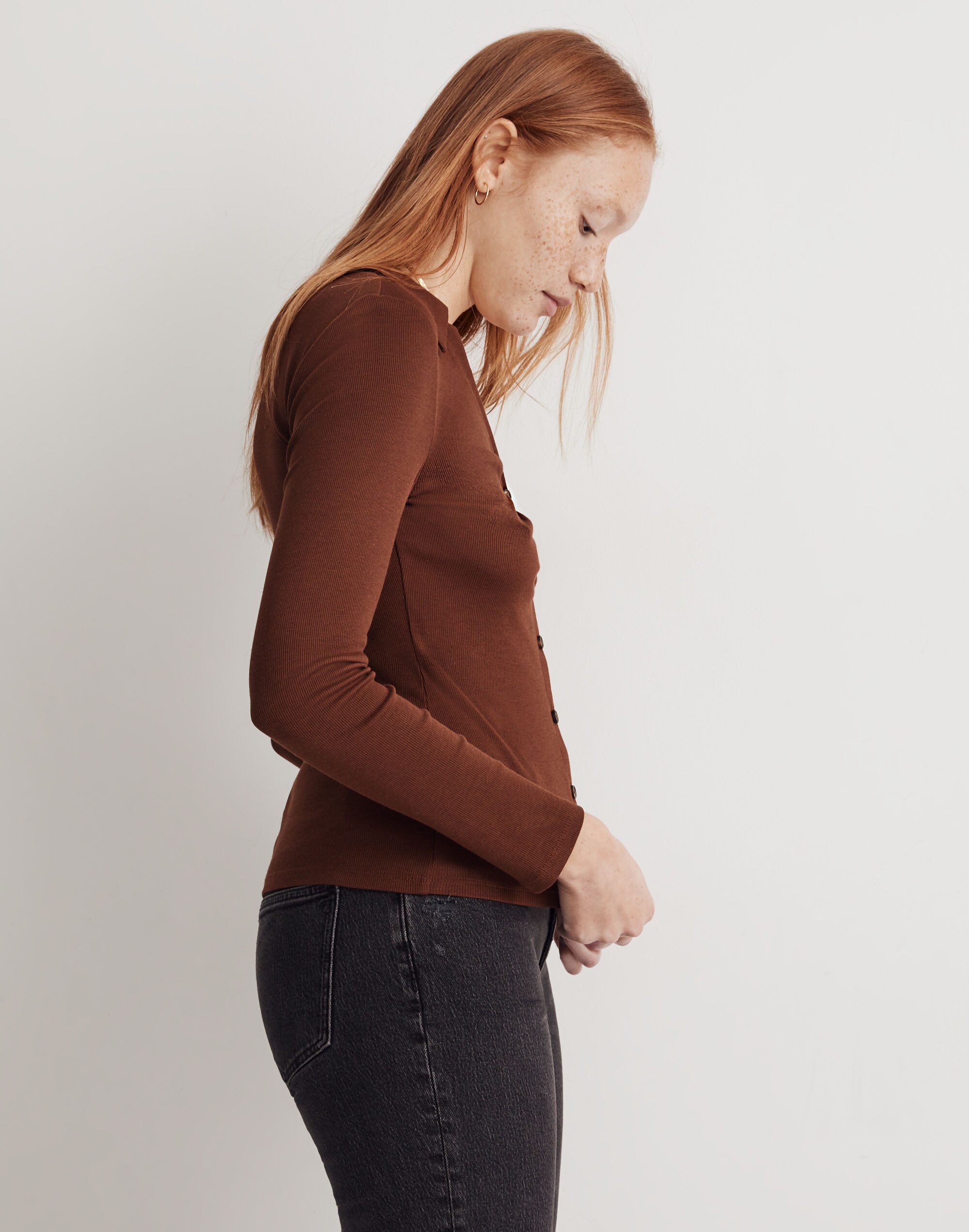 Ruched Polo Cardigan