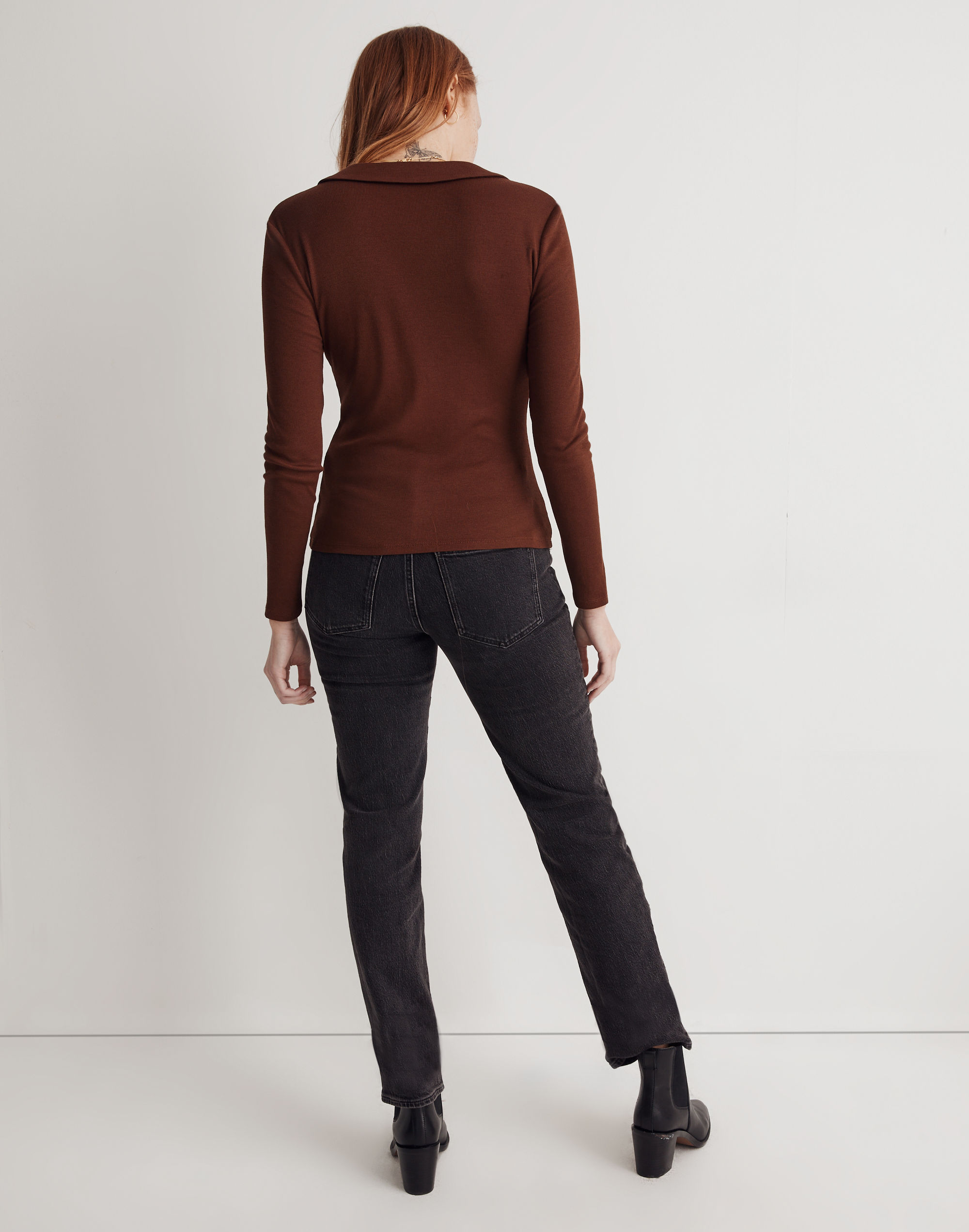 Ruched Polo Cardigan