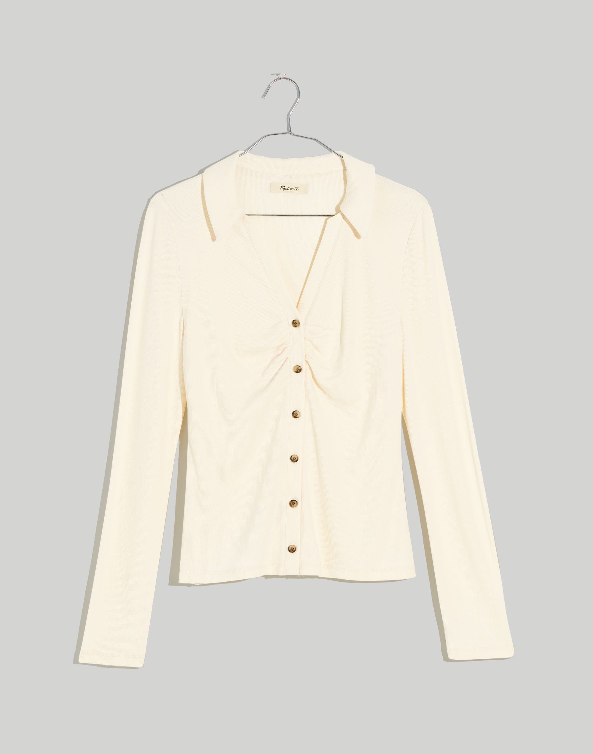 Ruched Polo Cardigan