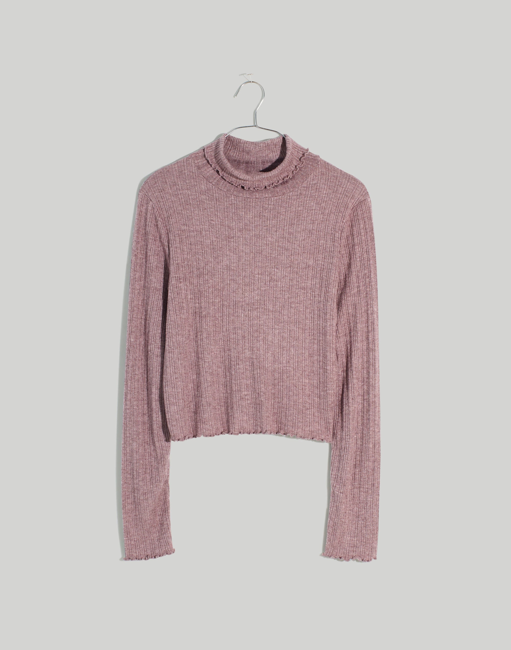 Cropped Long-Sleeve Turtleneck Tee