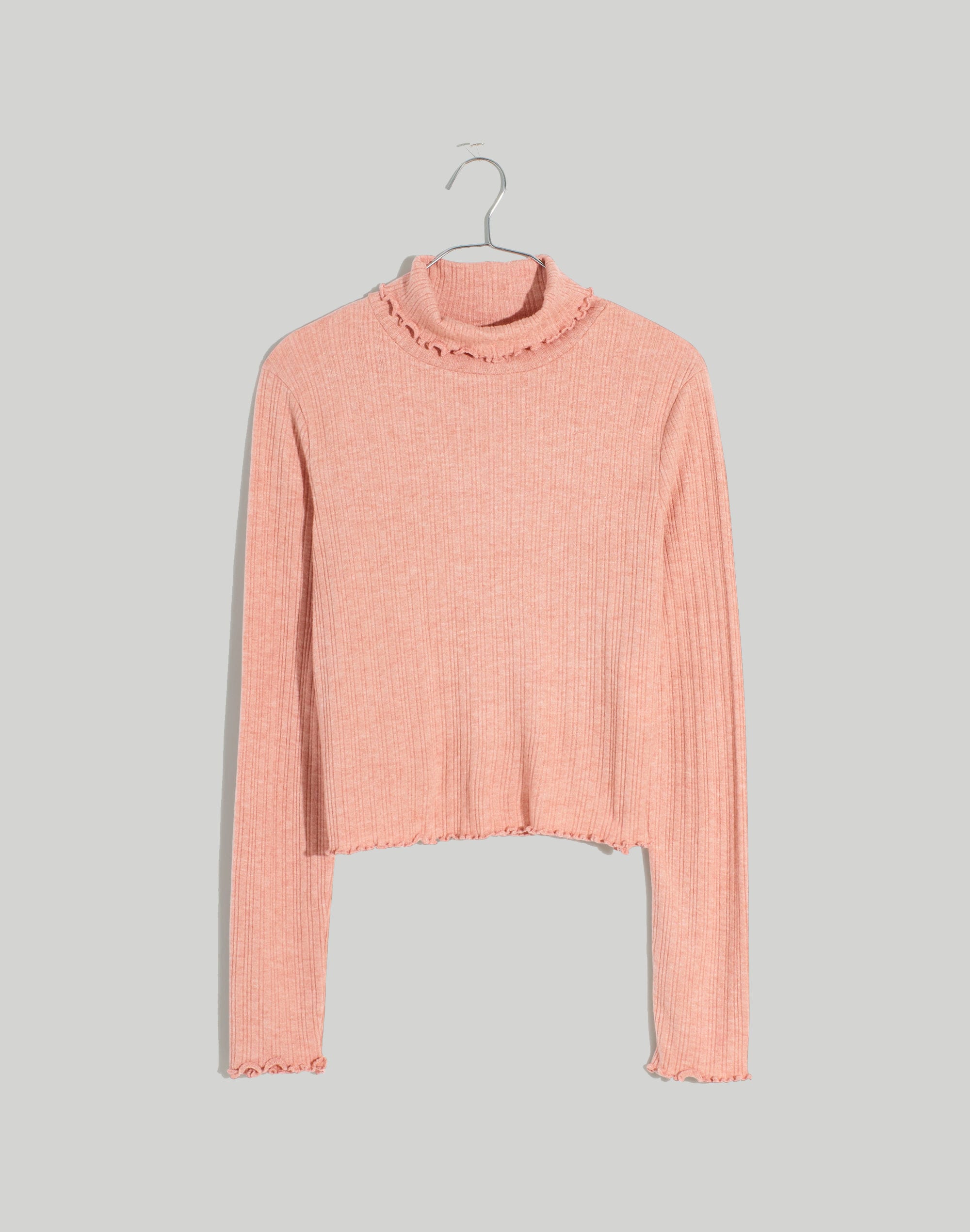 Cropped Long-Sleeve Turtleneck Tee