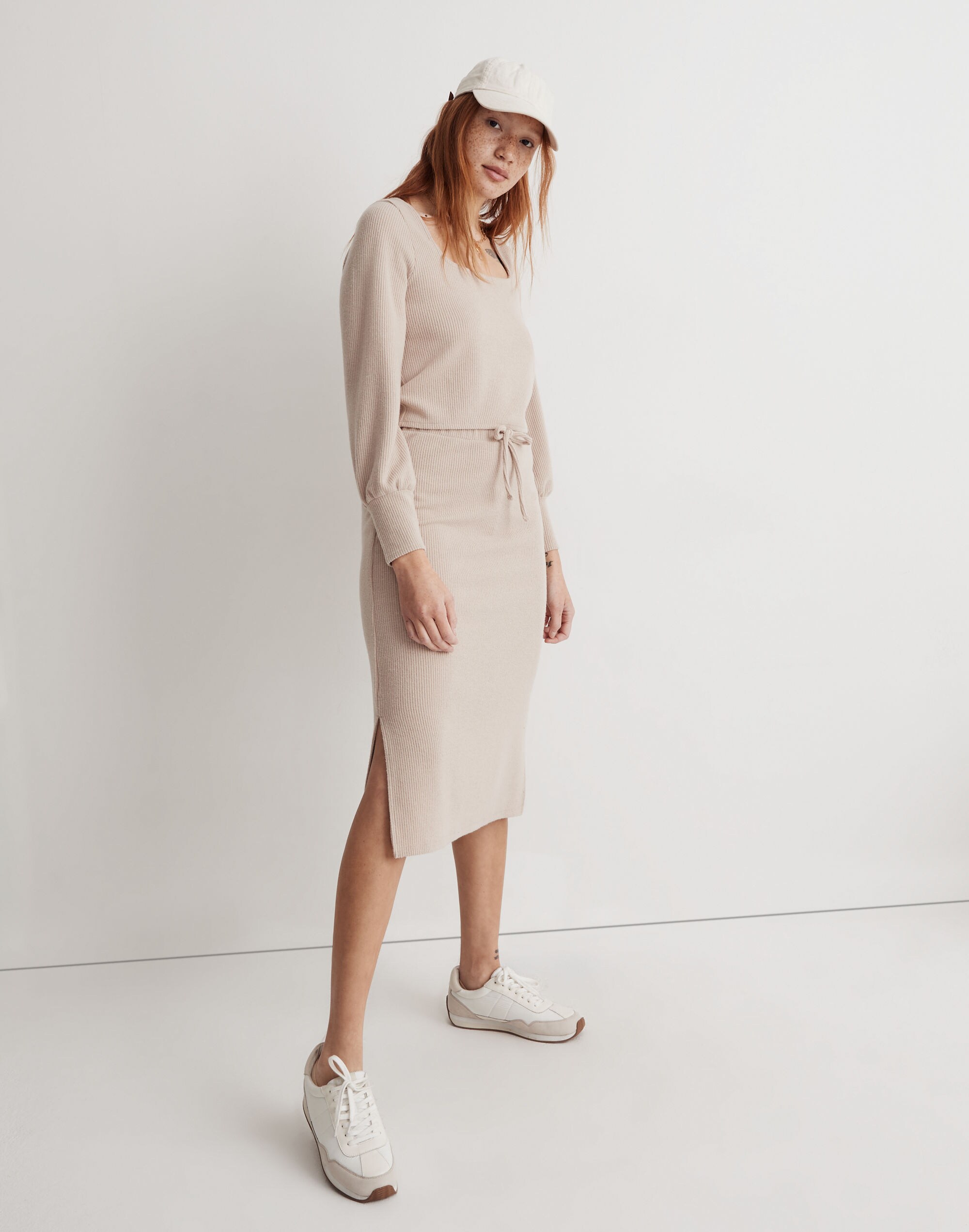 Ribbed Square-Neck Crop Top