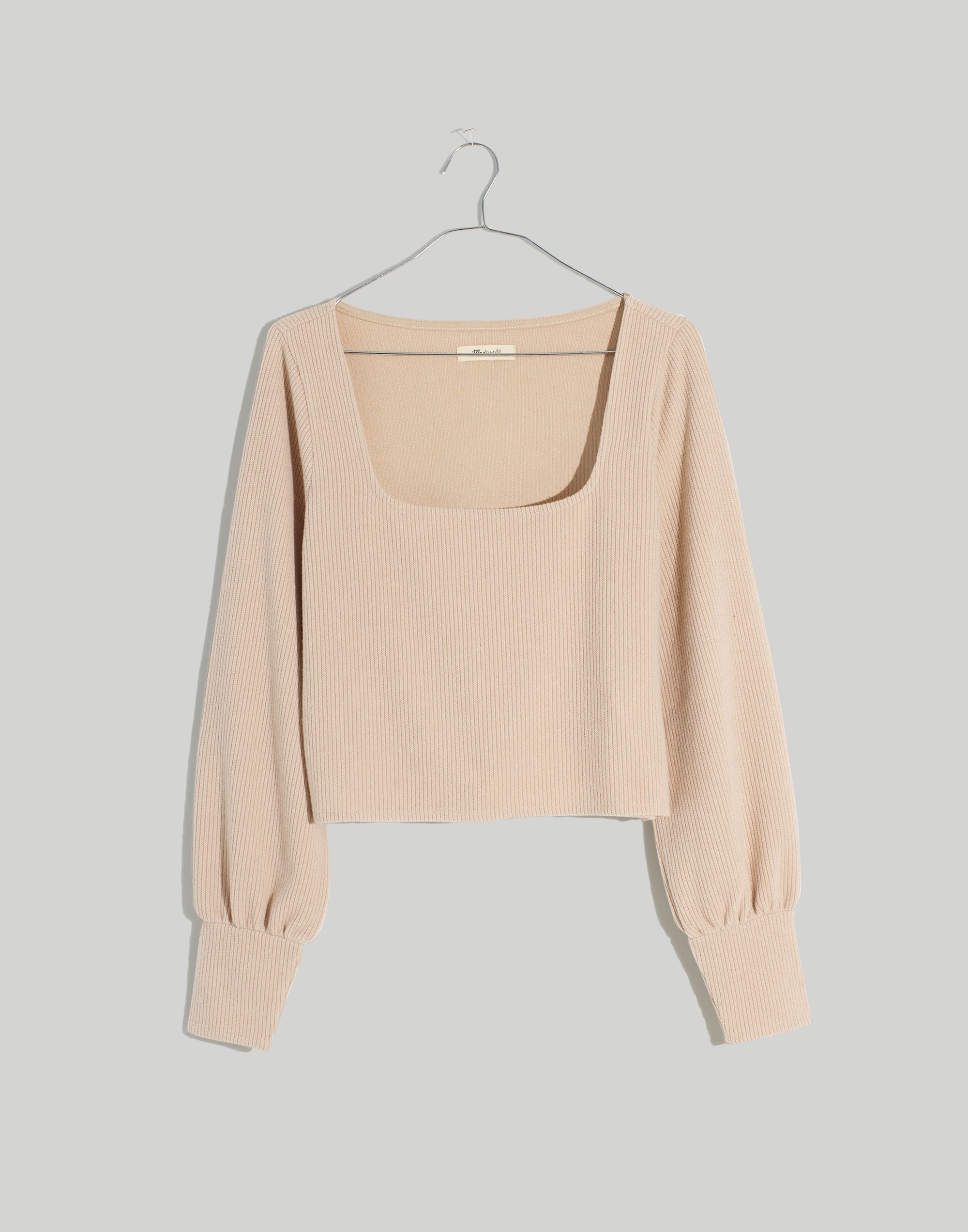 Ribbed Square-Neck Crop Top