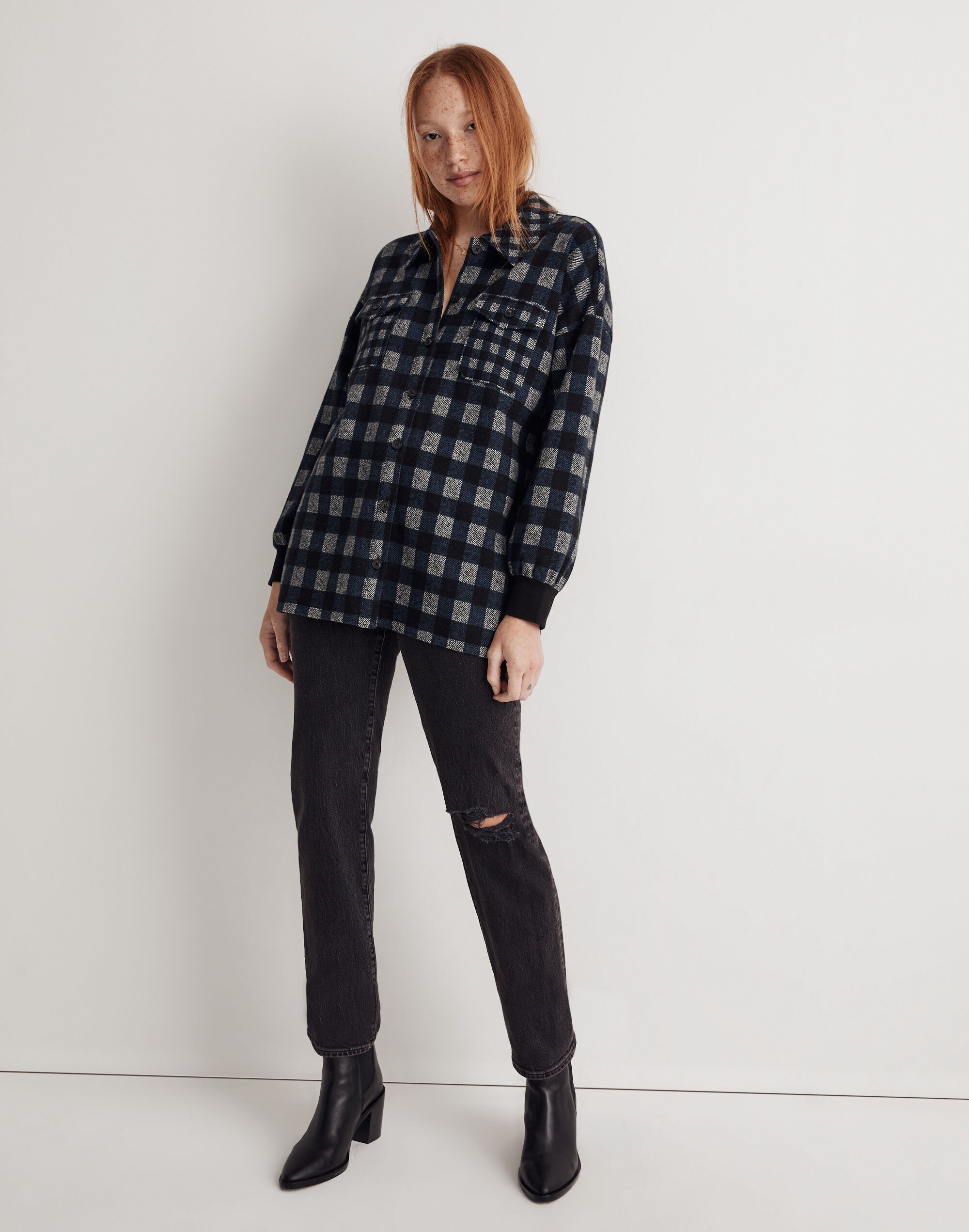 Flannel Shirt-Jacket in Plaid