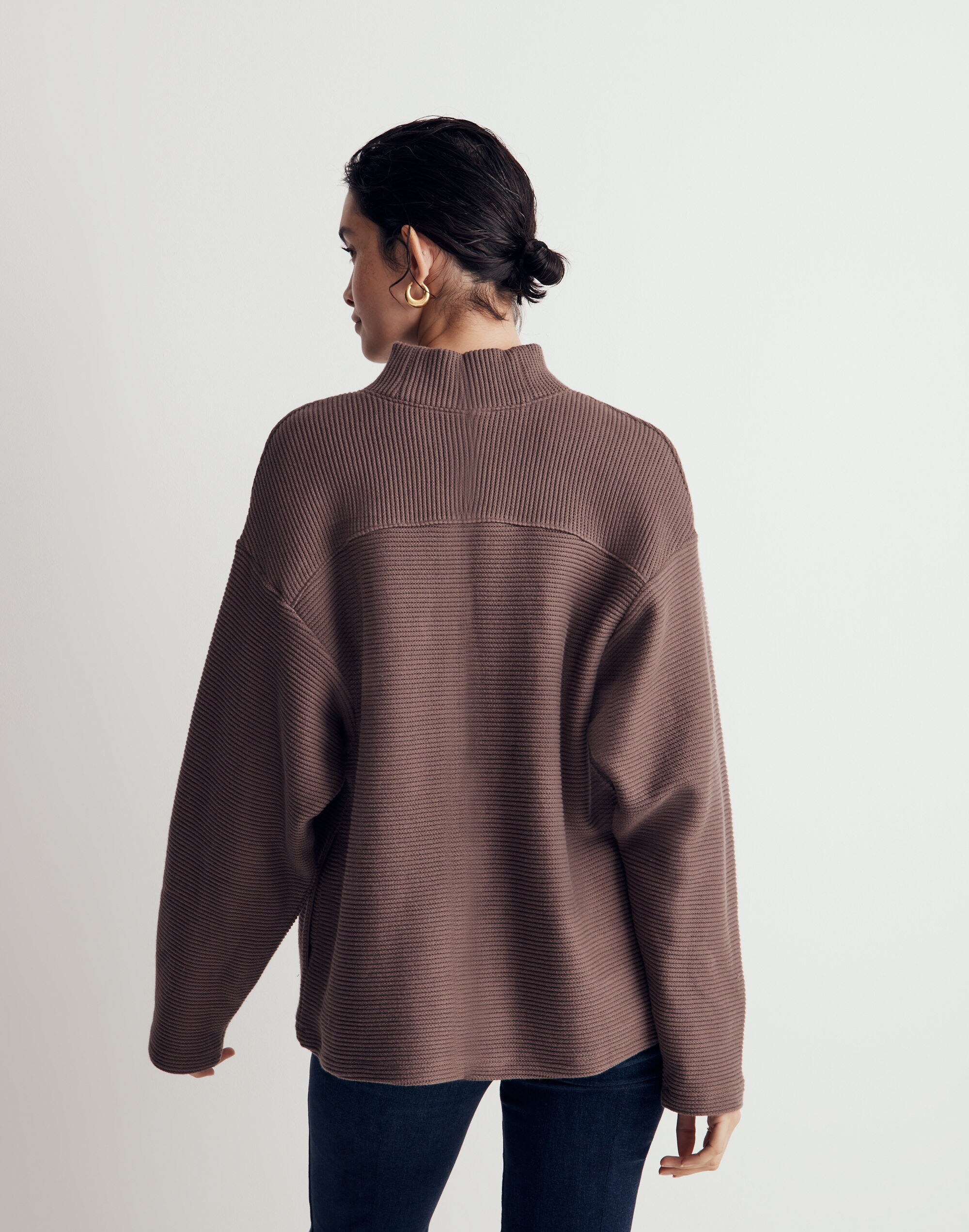 Funnelneck Drop-Shoulder Top