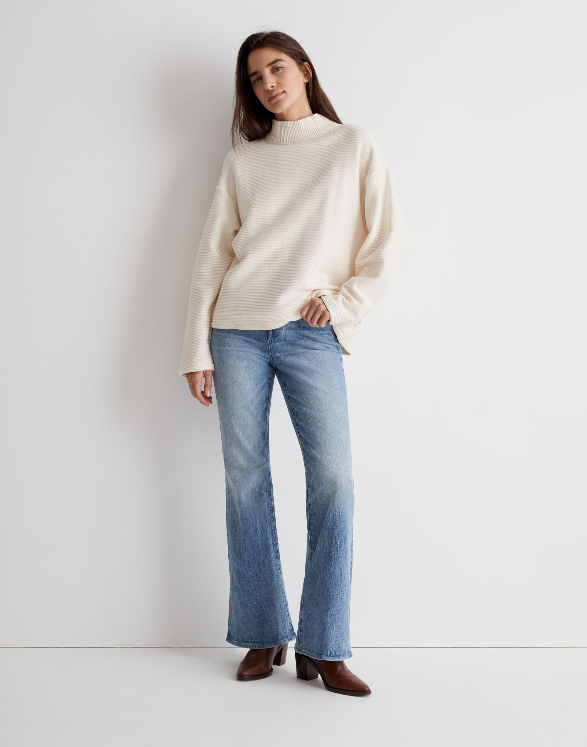 Funnelneck Drop-Shoulder Top