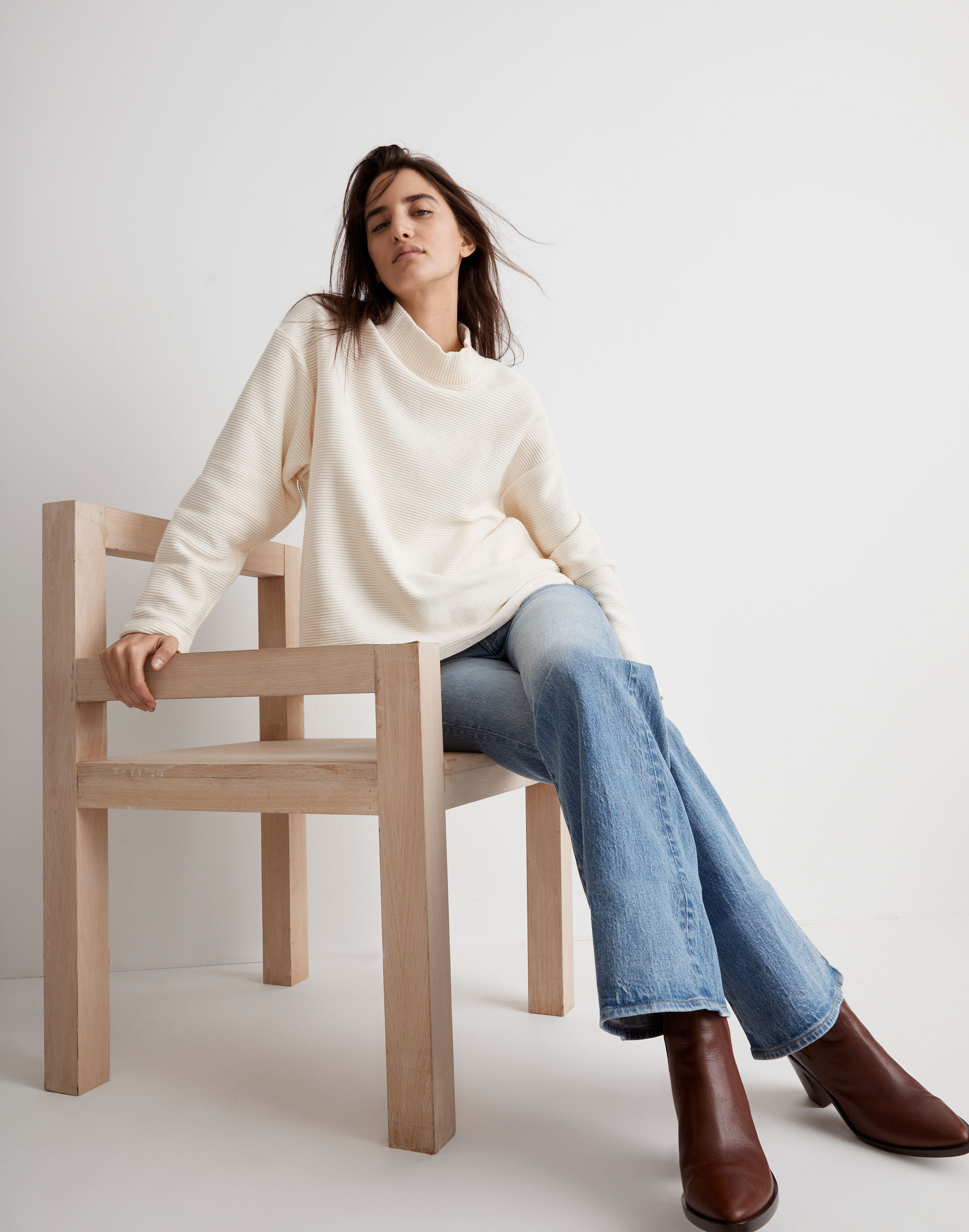 Funnelneck Drop-Shoulder Top