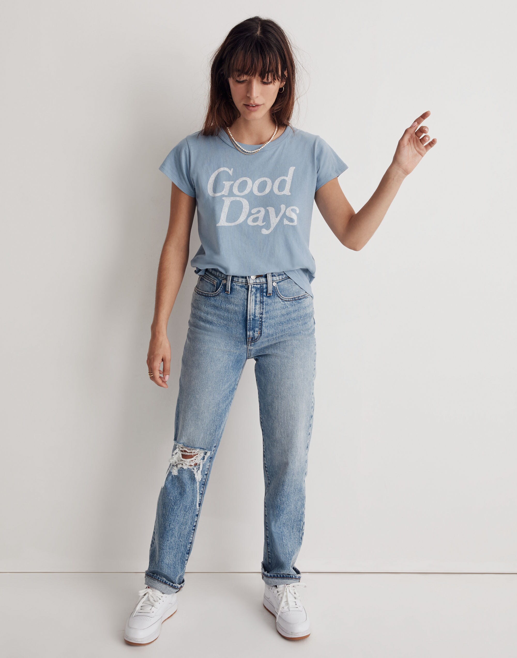 Good Days Graphic Softfade Cotton Oversized Tee