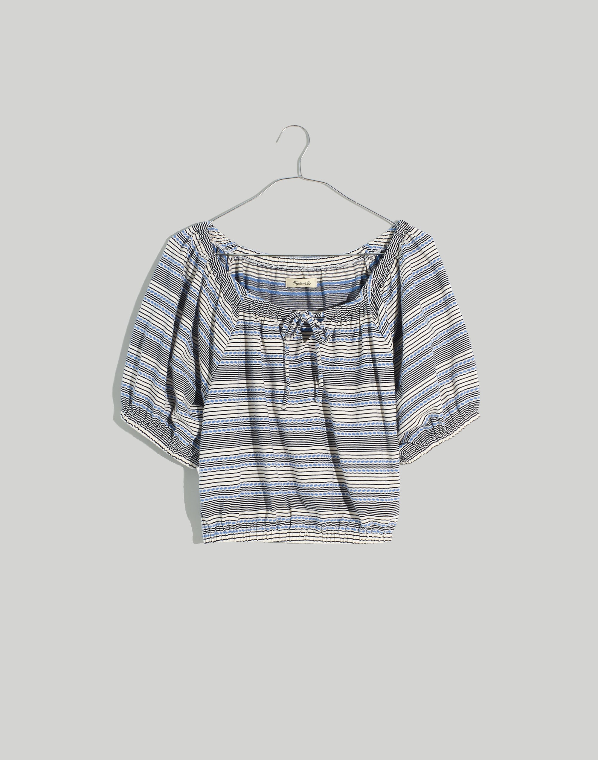 Jacquard Keyhole Crop Top in Stripe