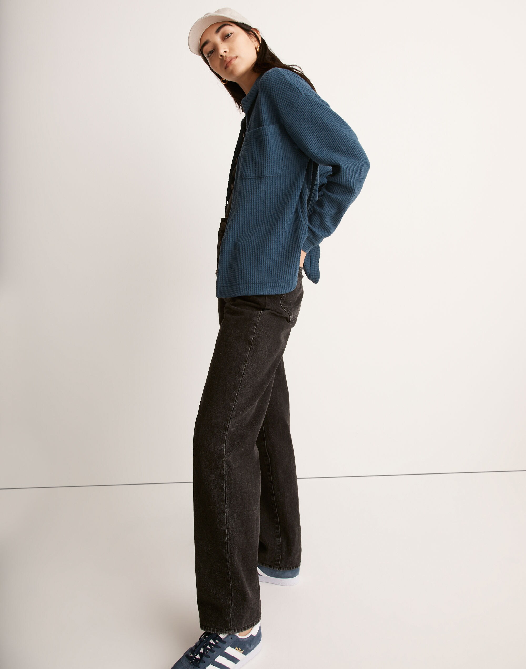 Waffle Knit Shirt-Jacket