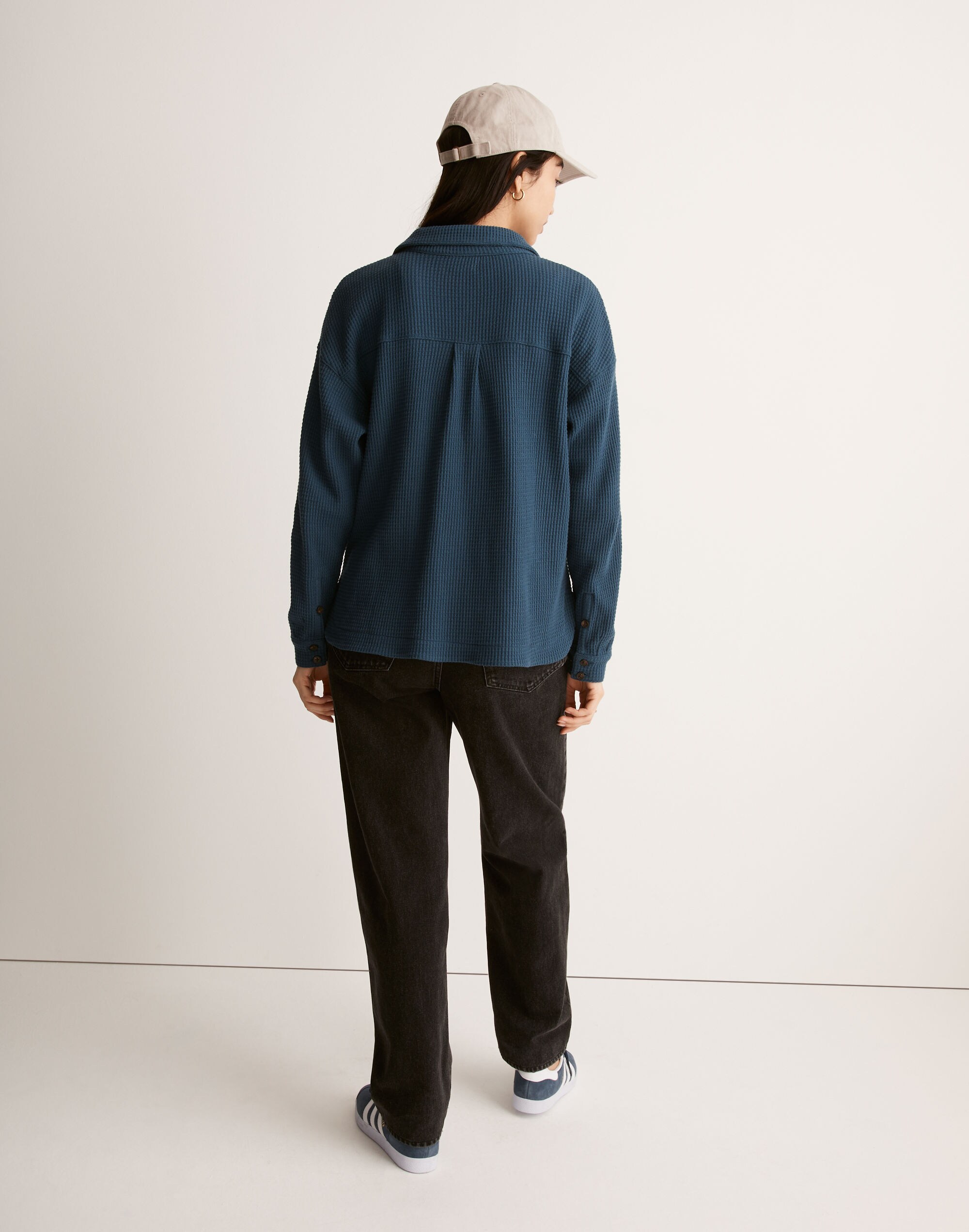 Waffle Knit Shirt-Jacket