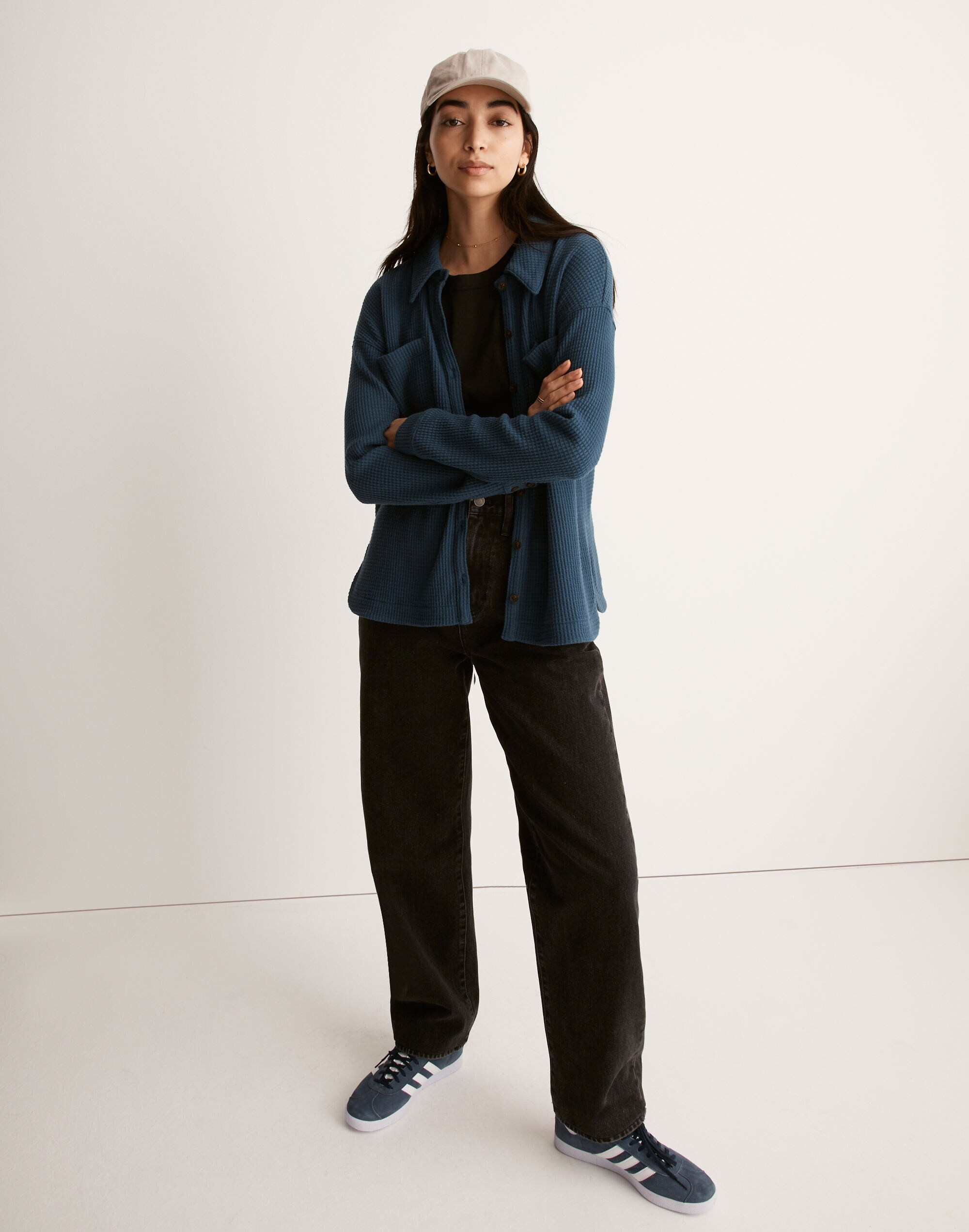 Waffle Knit Shirt-Jacket