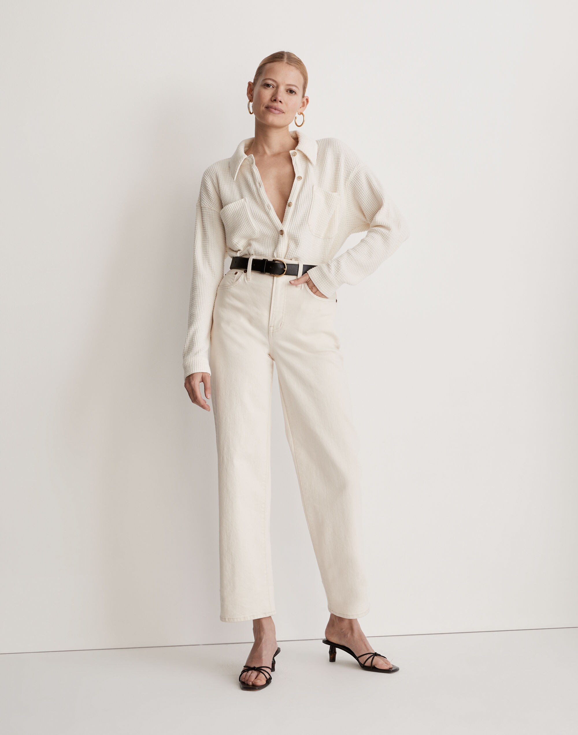 Waffle Knit Shirt-Jacket