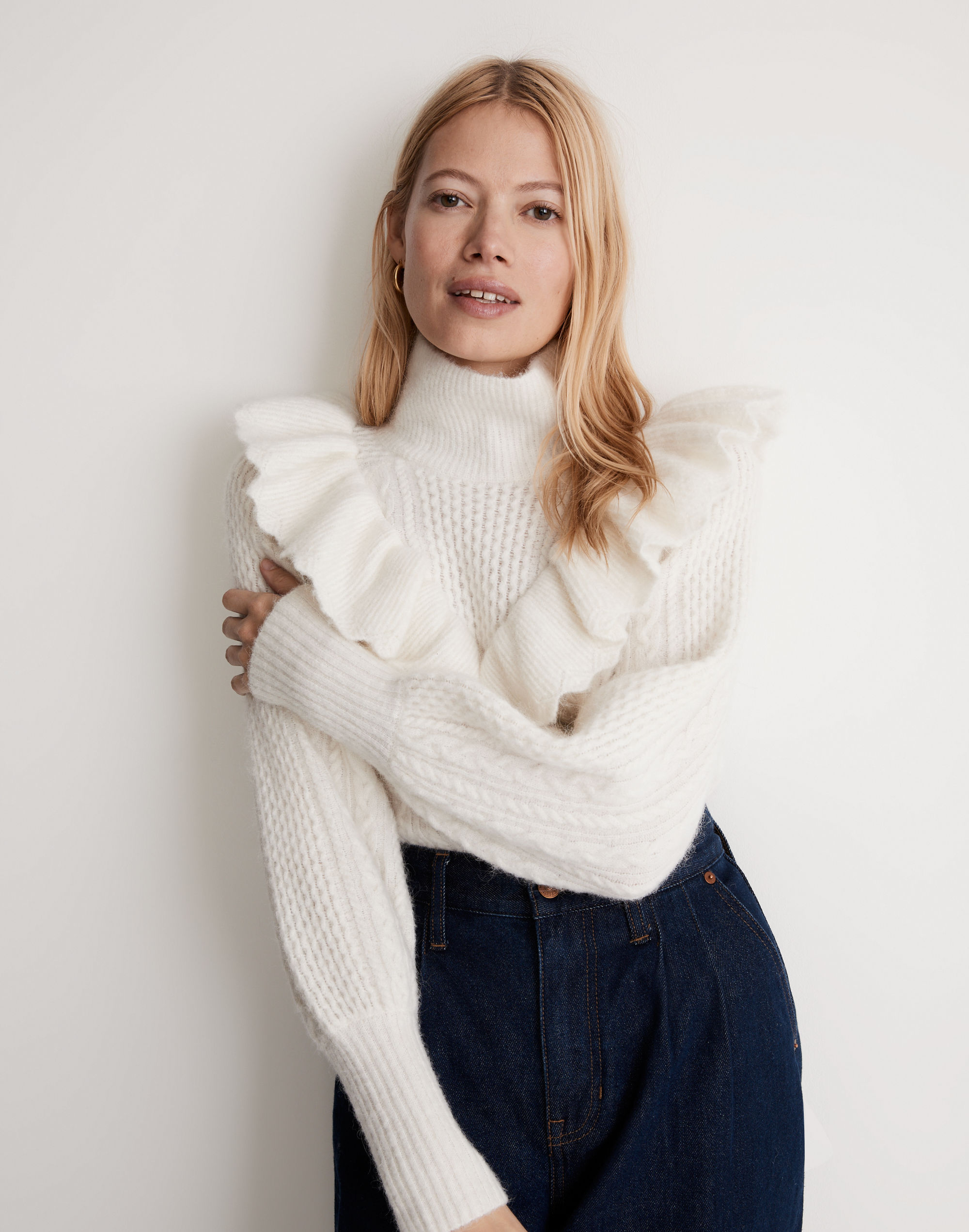 Cable Winslow Mockneck  Pullover Sweater