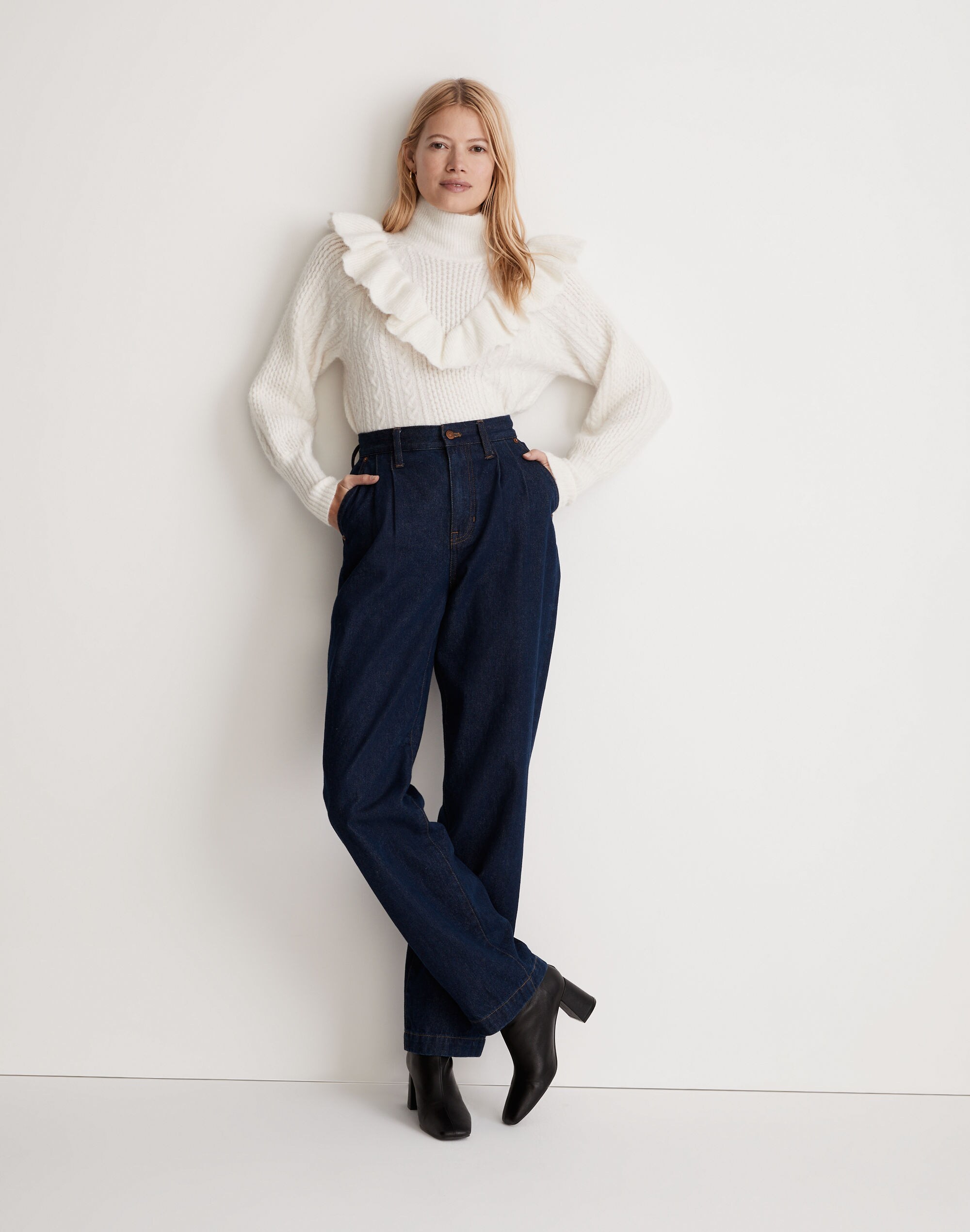 Cable Winslow Mockneck  Pullover Sweater