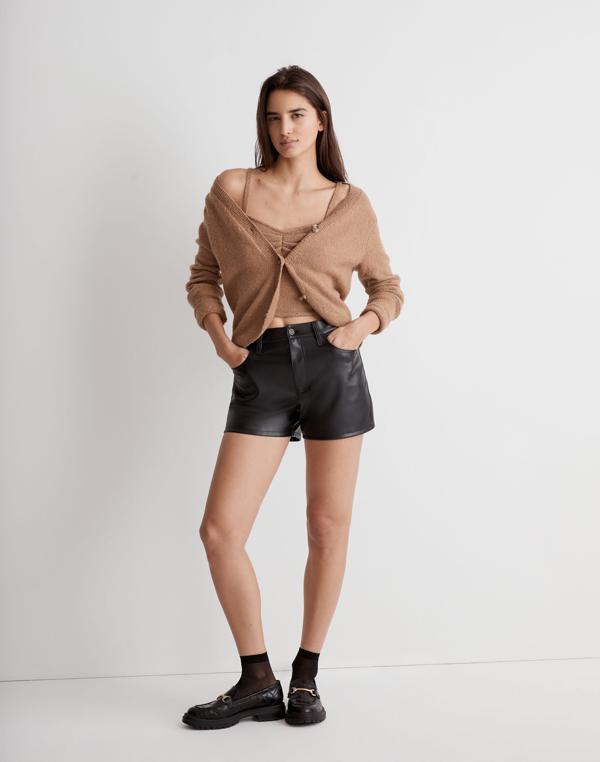 Haskell Crop Cardigan Sweater in Coziest Textured Yarn