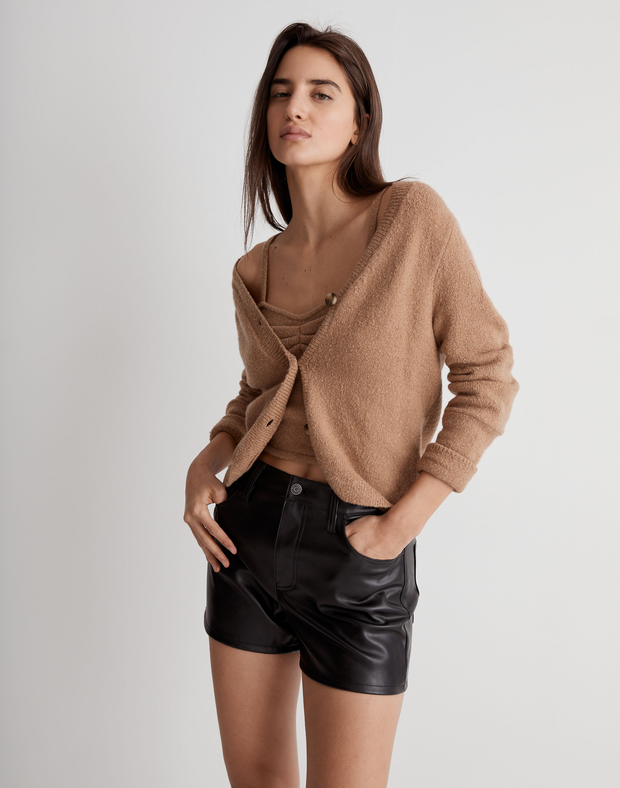 Haskell Crop Cardigan Sweater in Coziest Textured Yarn