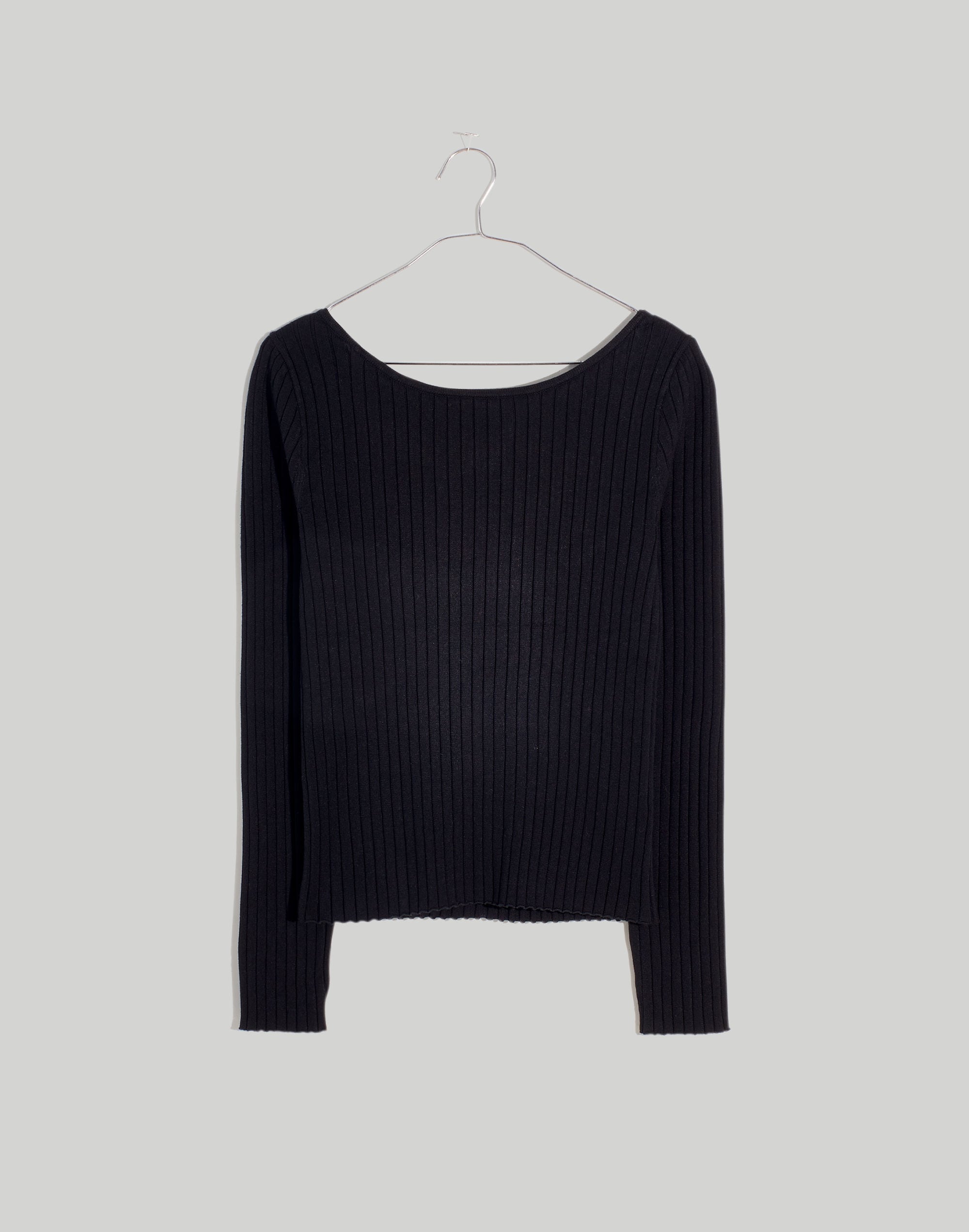 Open-Back Slim Pullover Sweater