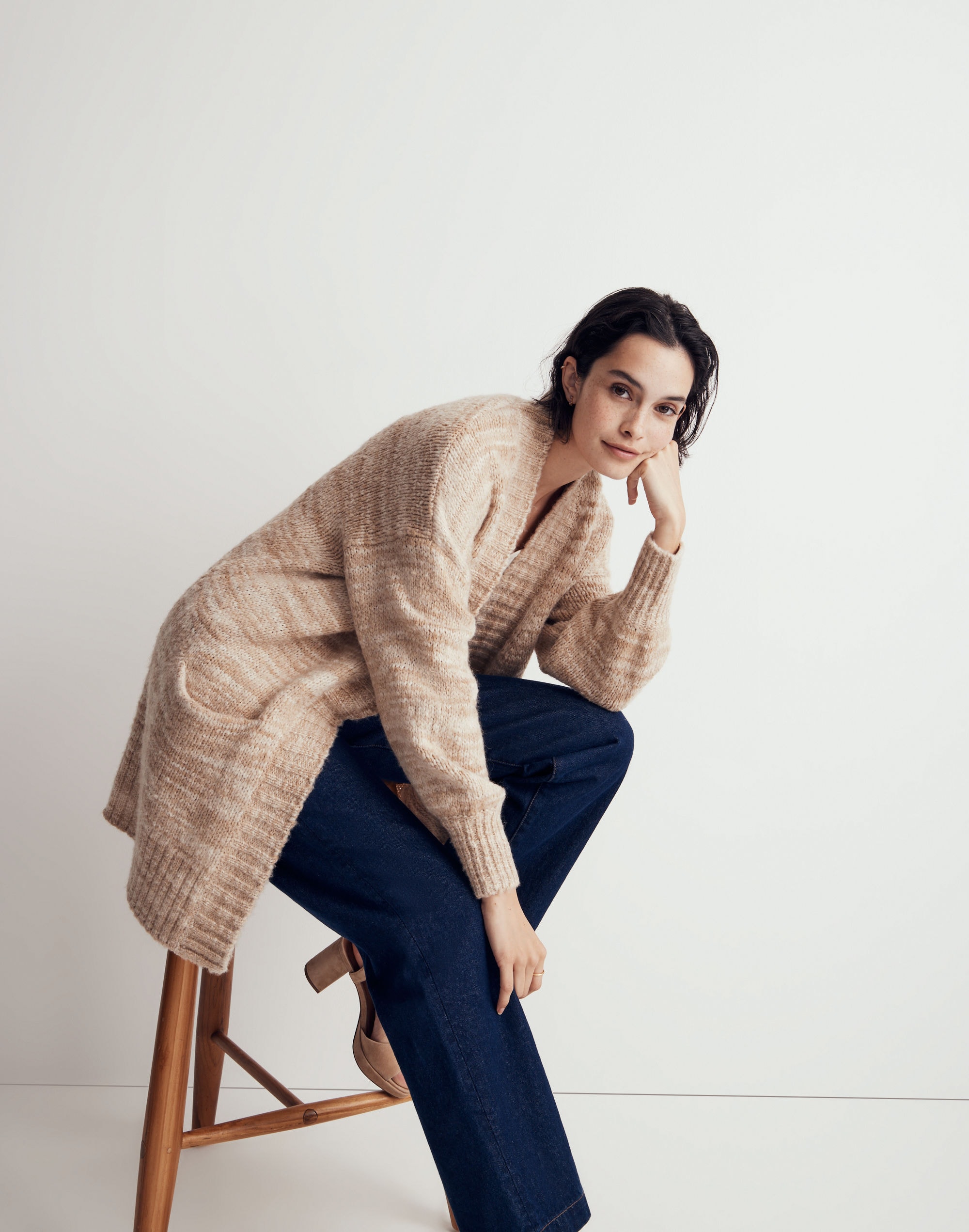 Space-Dyed Long Cardigan Sweater