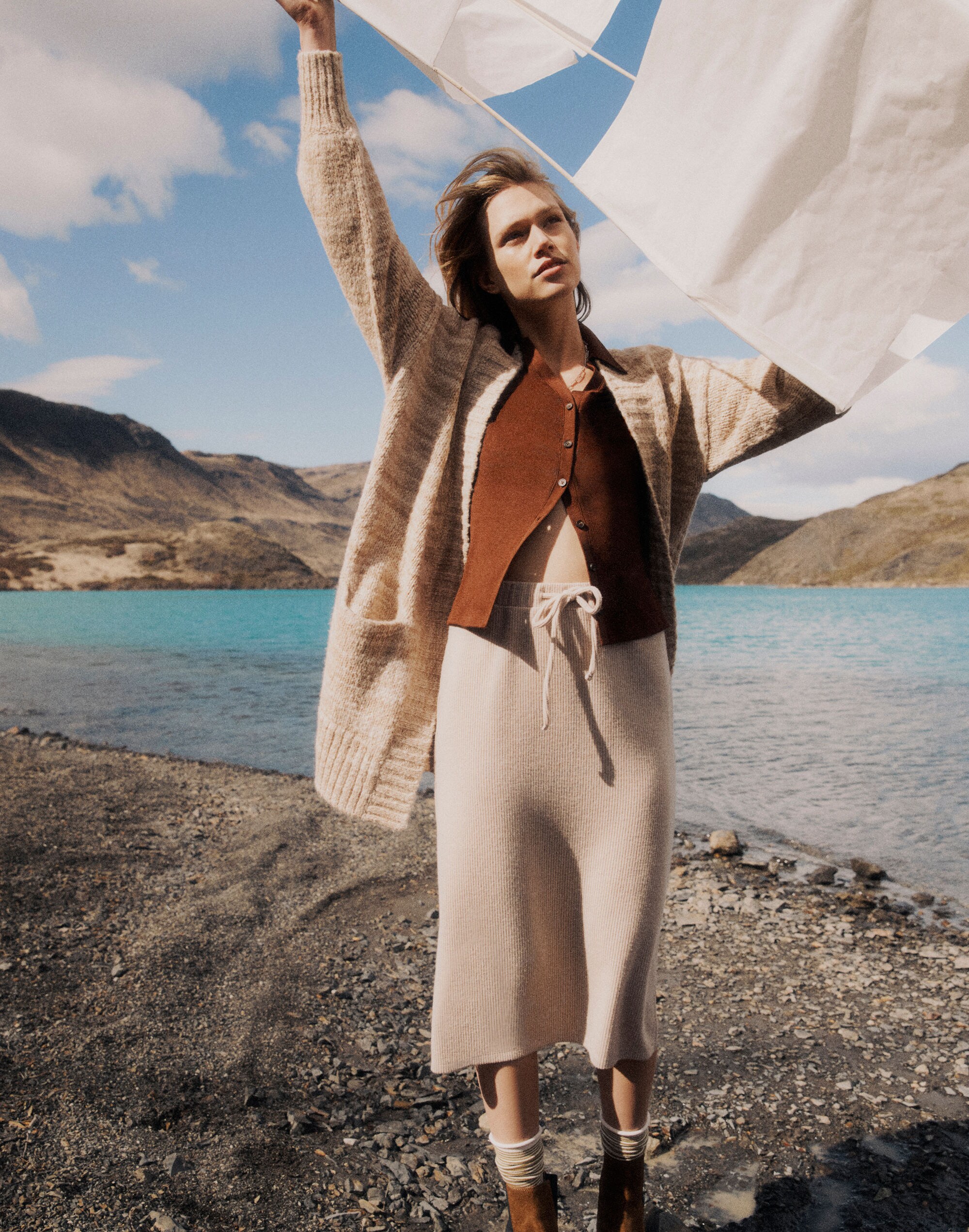 Space-Dyed Long Cardigan Sweater