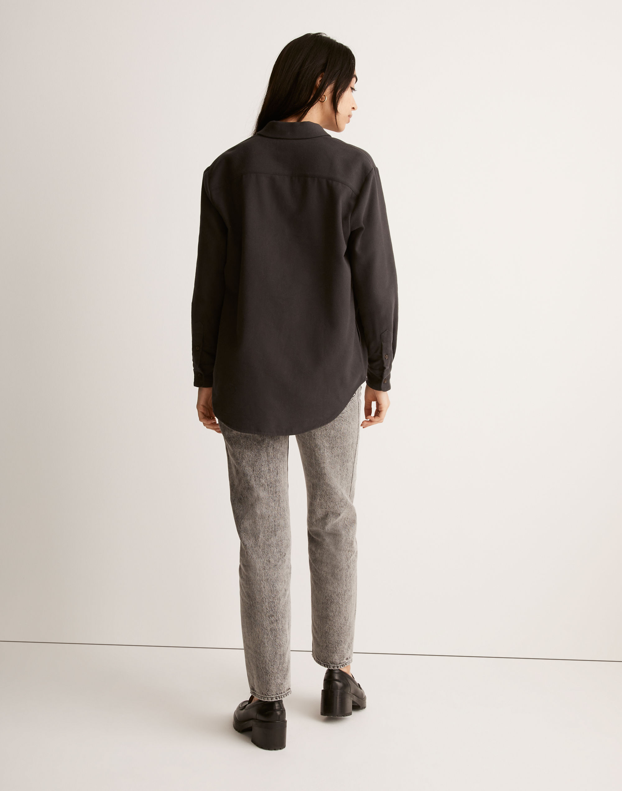 Drapey Moleskin Button-Down Shirt