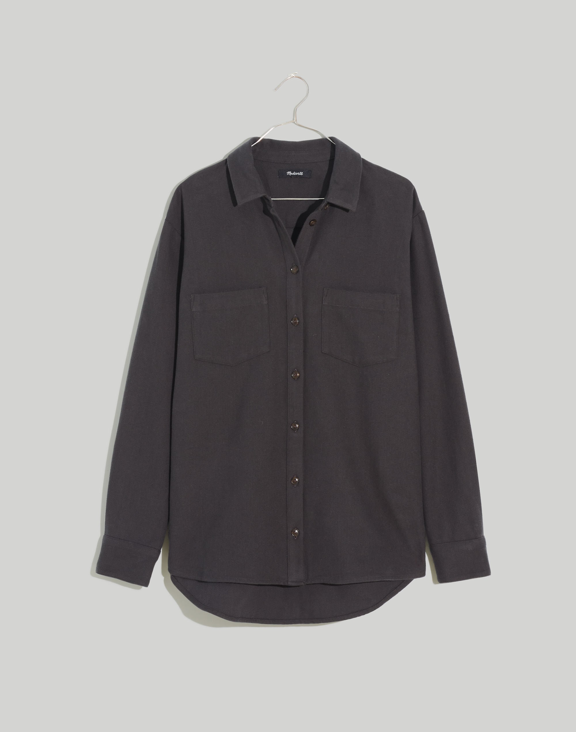 Drapey Moleskin Button-Down Shirt