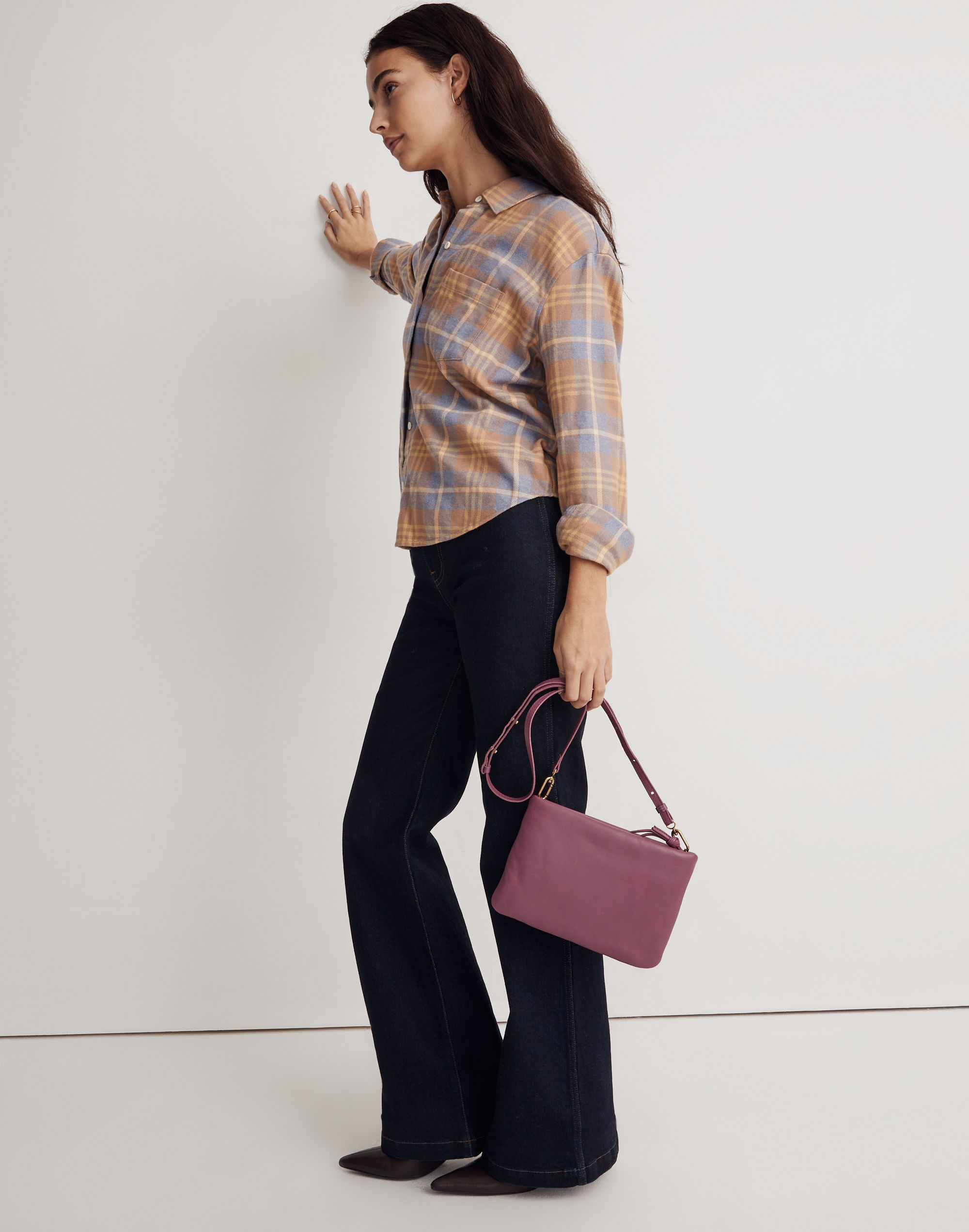 Flannel Oversized Boyfriend Shirt in Plaid