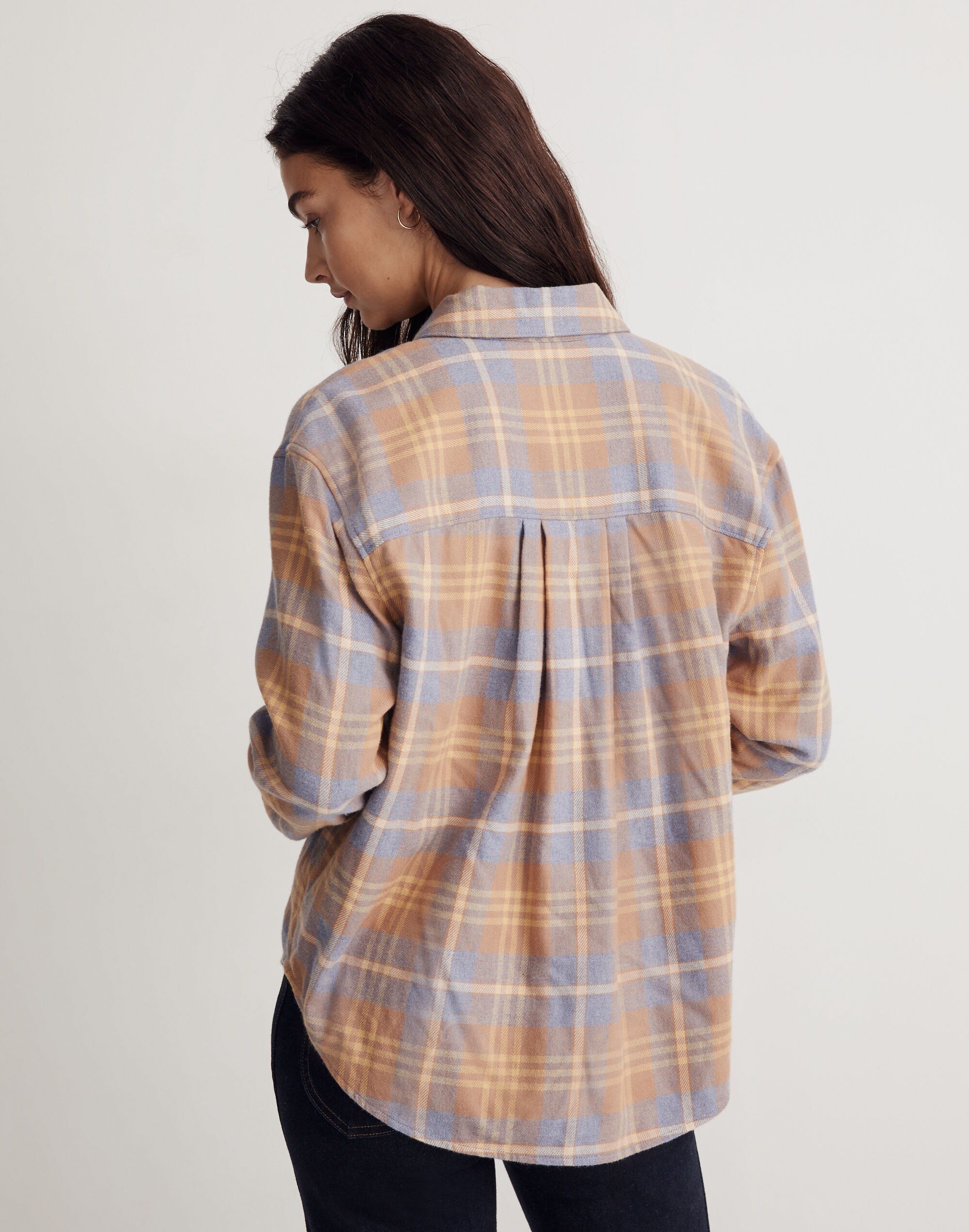 Flannel Oversized Boyfriend Shirt in Plaid