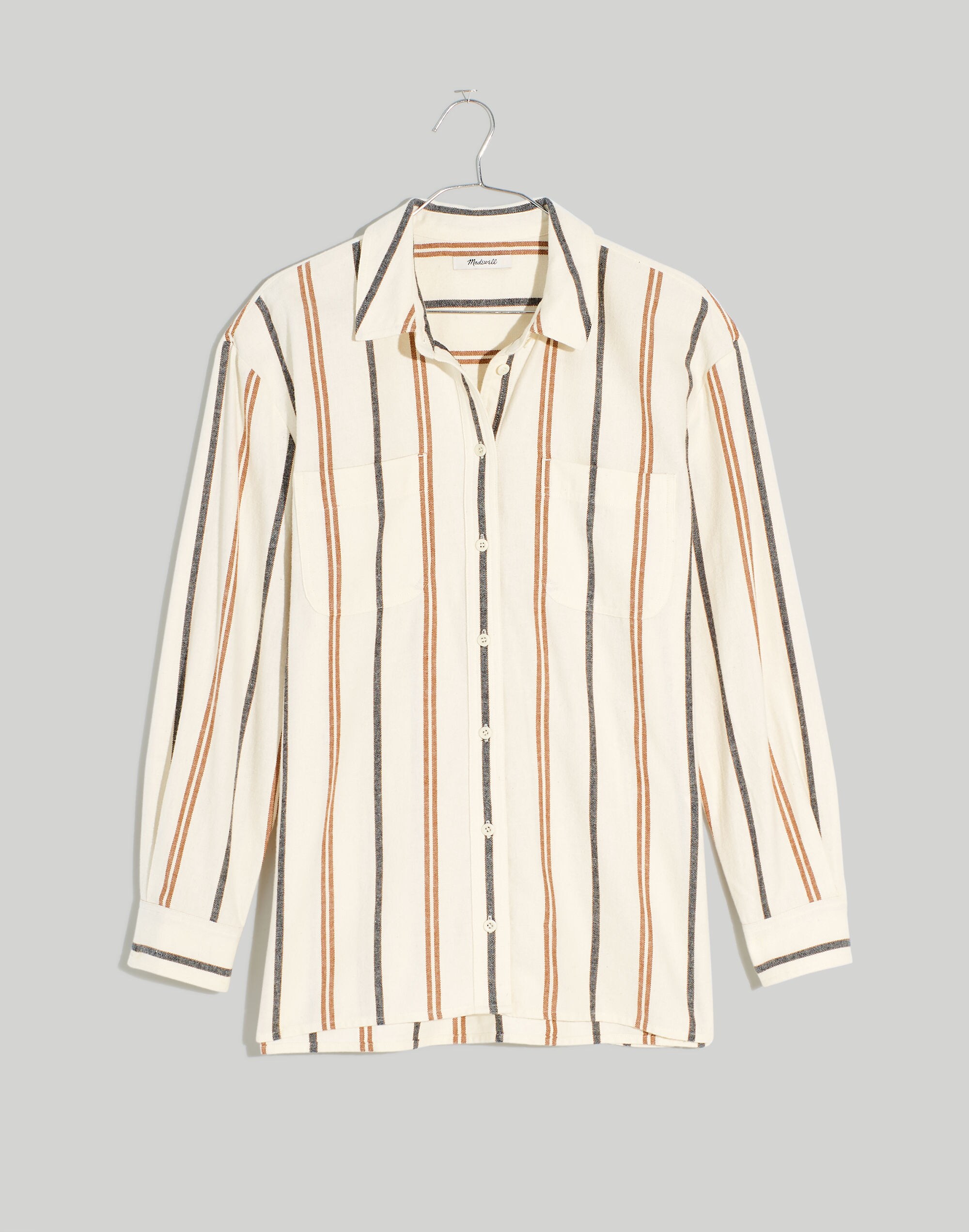 Flannel Oversized Boyfriend Shirt in Stripe