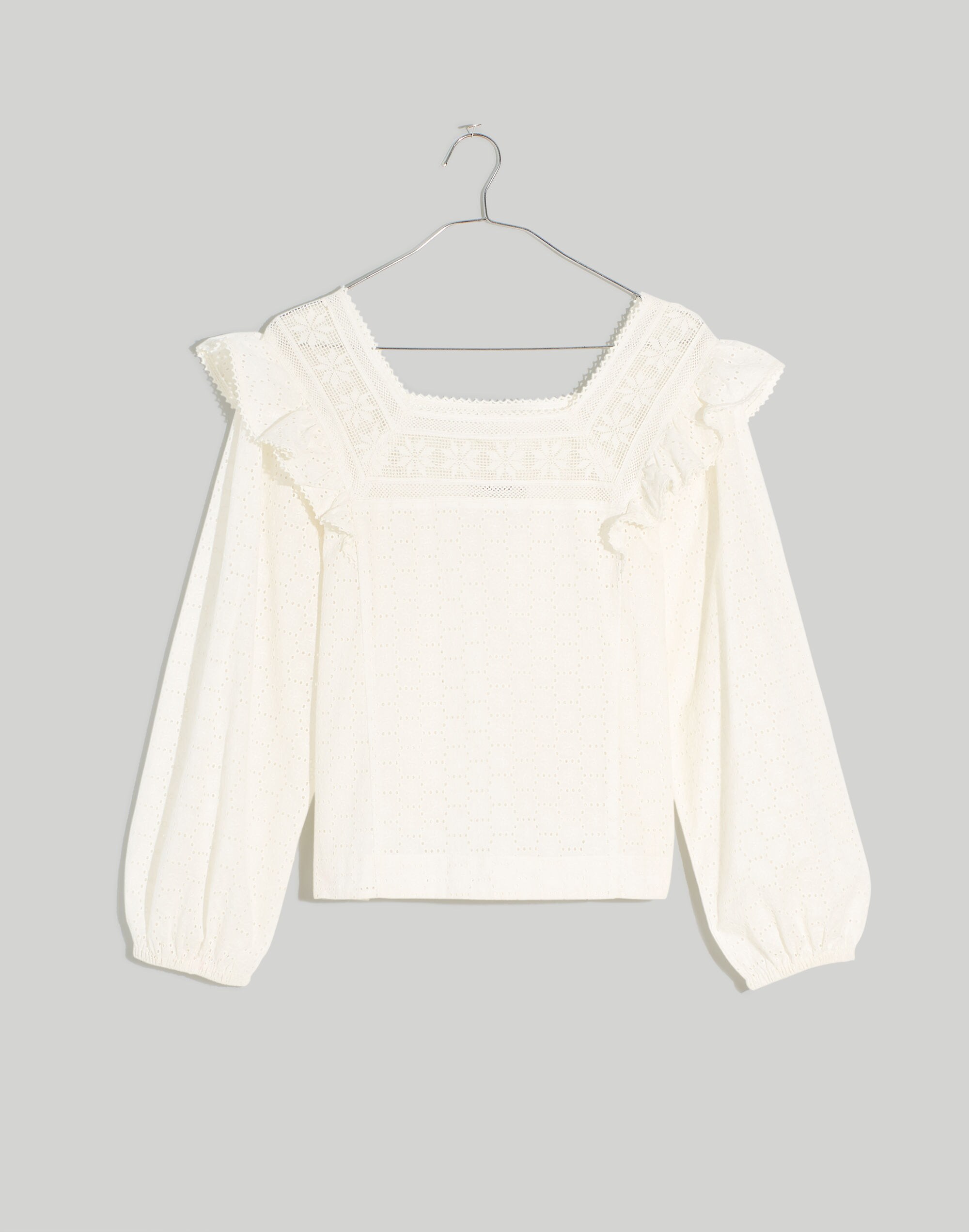 Eyelet Square-Neck Top