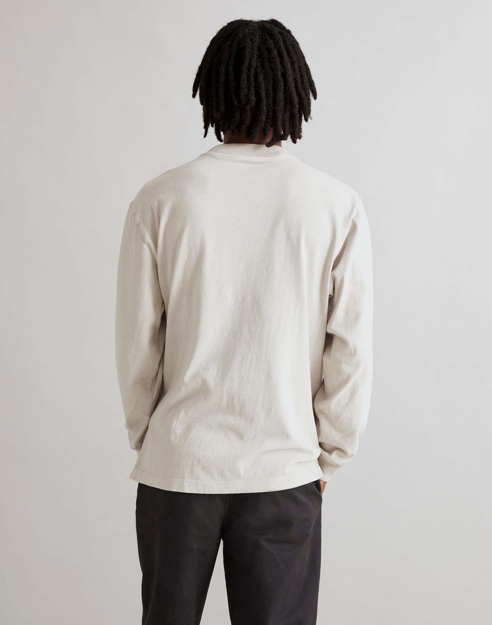 Garment-Dyed Mockneck Long-Sleeve Tee