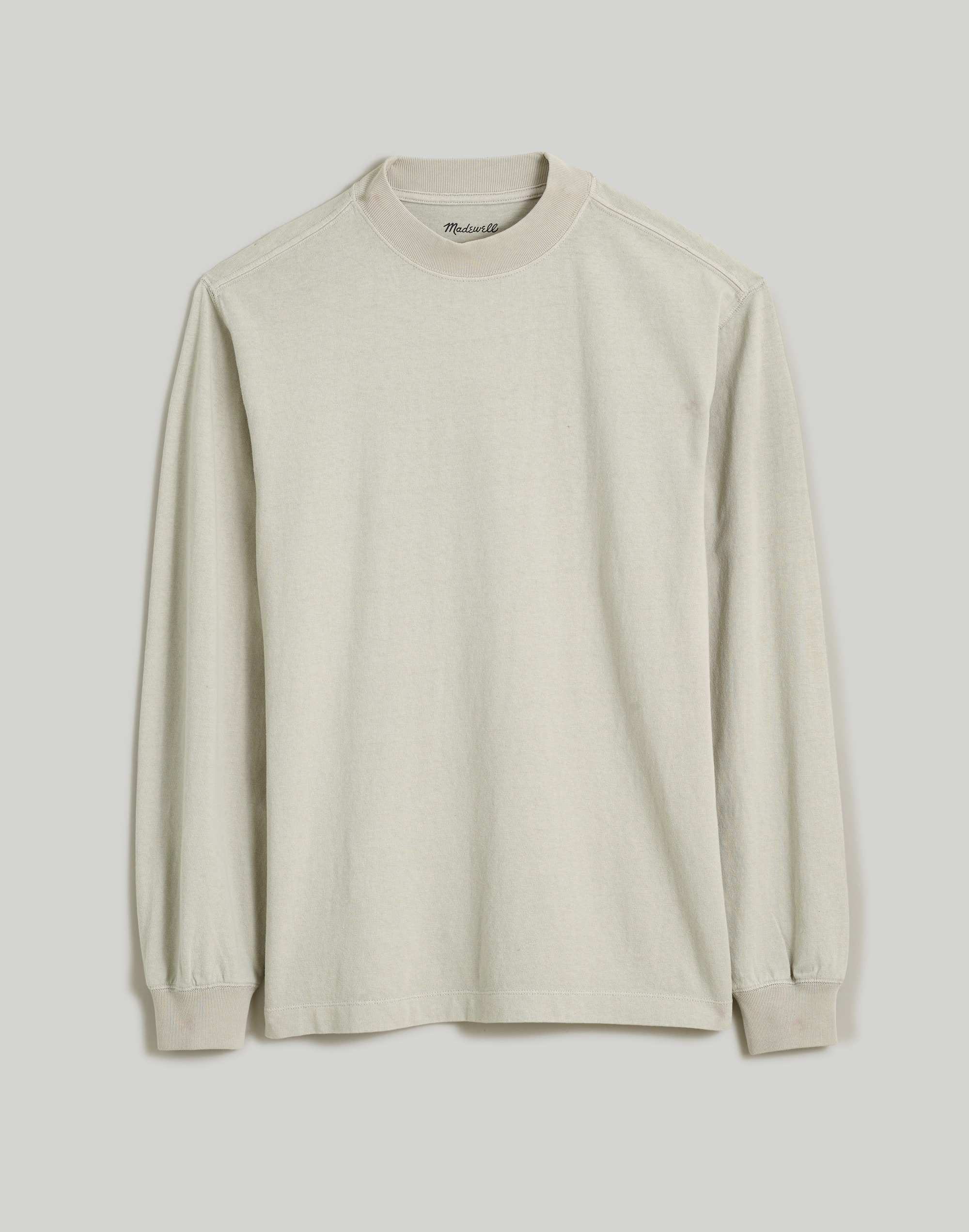Garment-Dyed Mockneck Long-Sleeve Tee