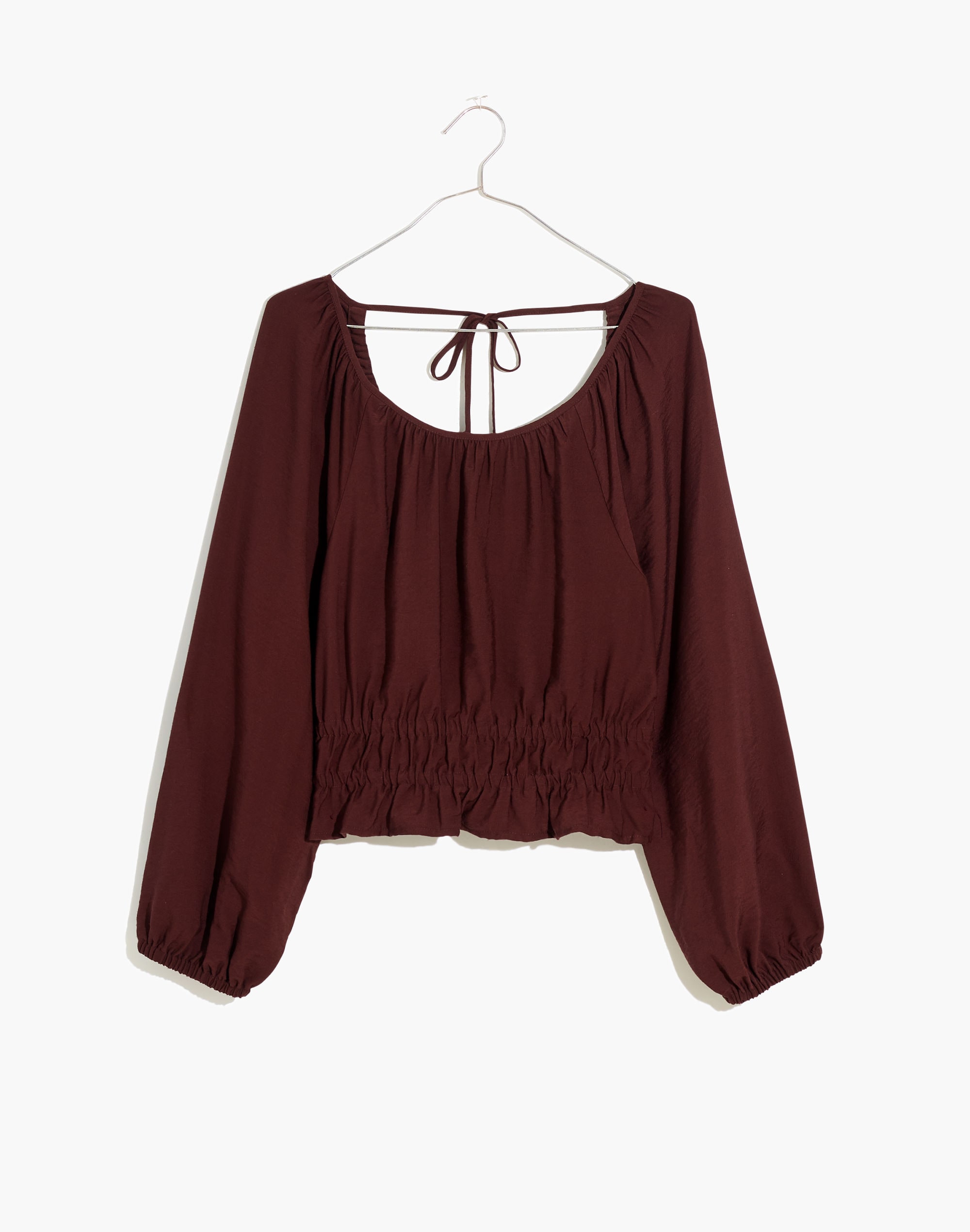 Twill Tie-Back Cutout Top