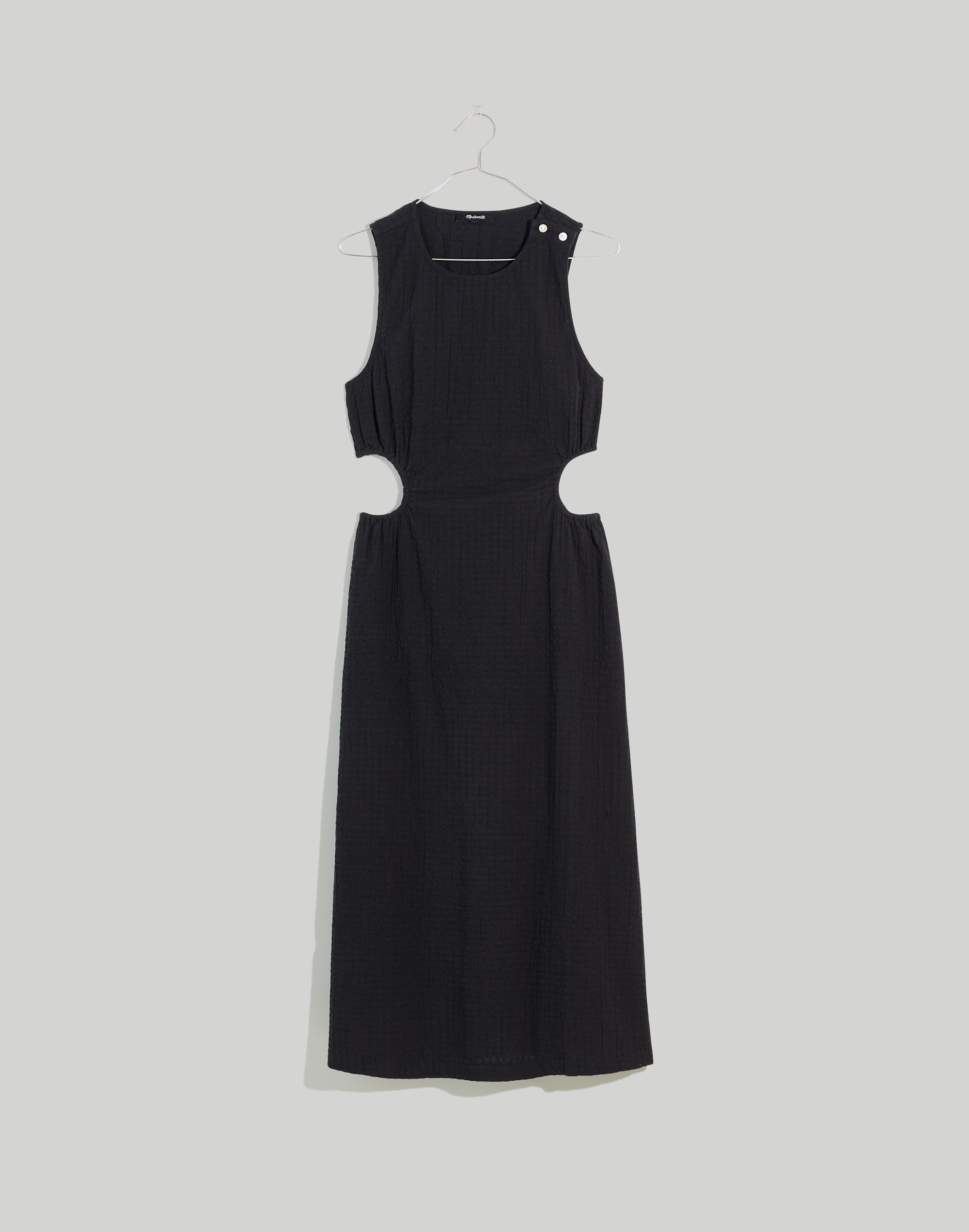 Seersucker Cutout Midi Dress