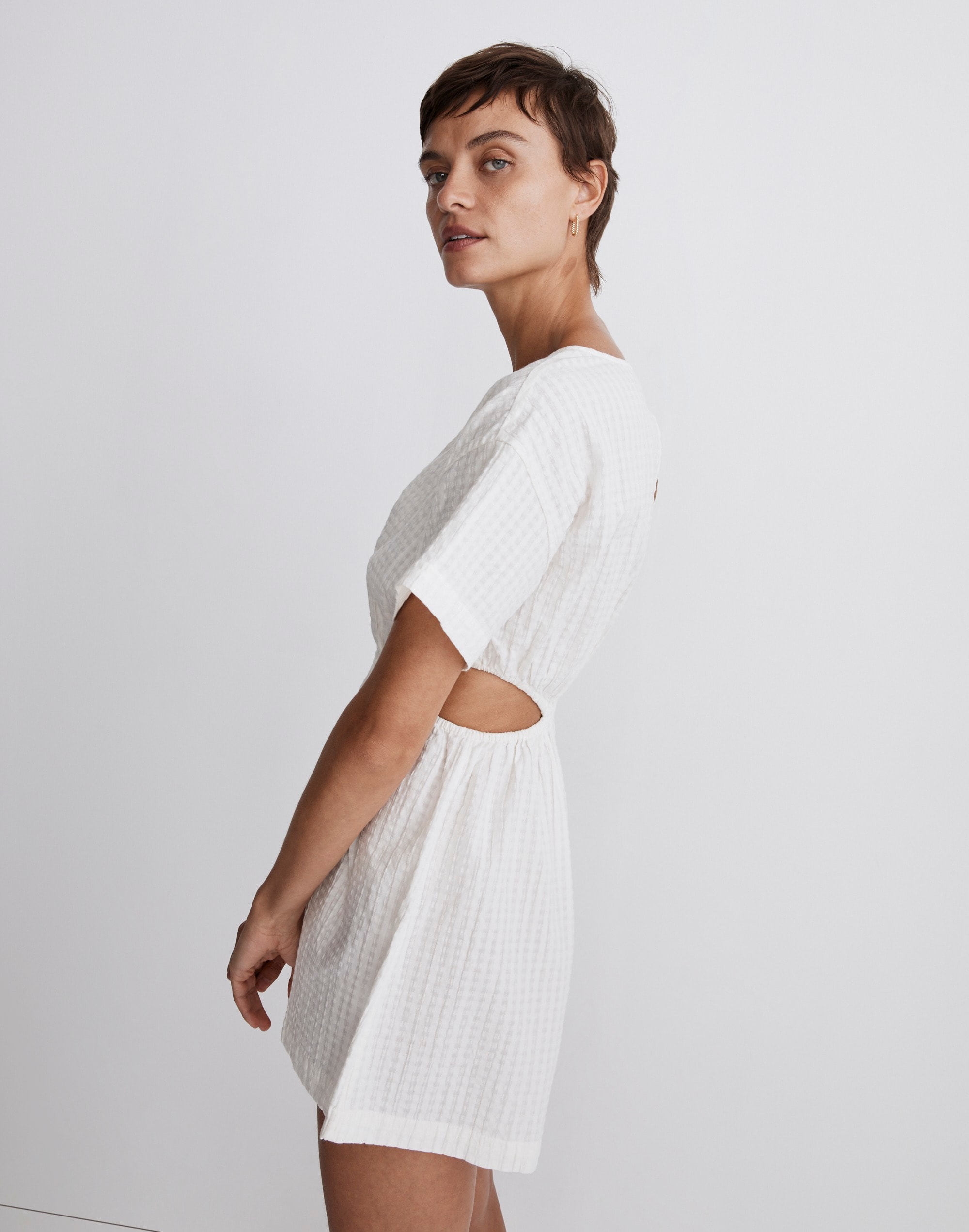 Cutout Romper in Seersucker