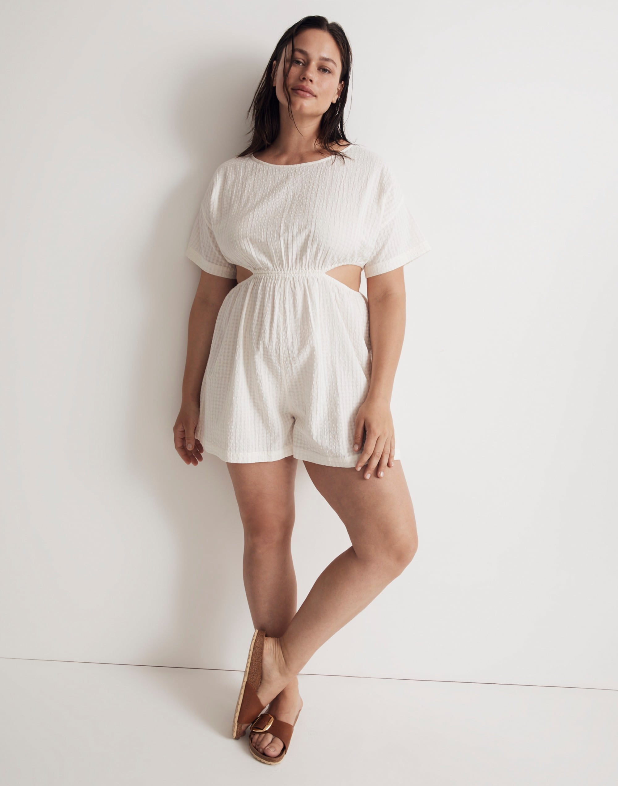 Cutout Romper in Seersucker