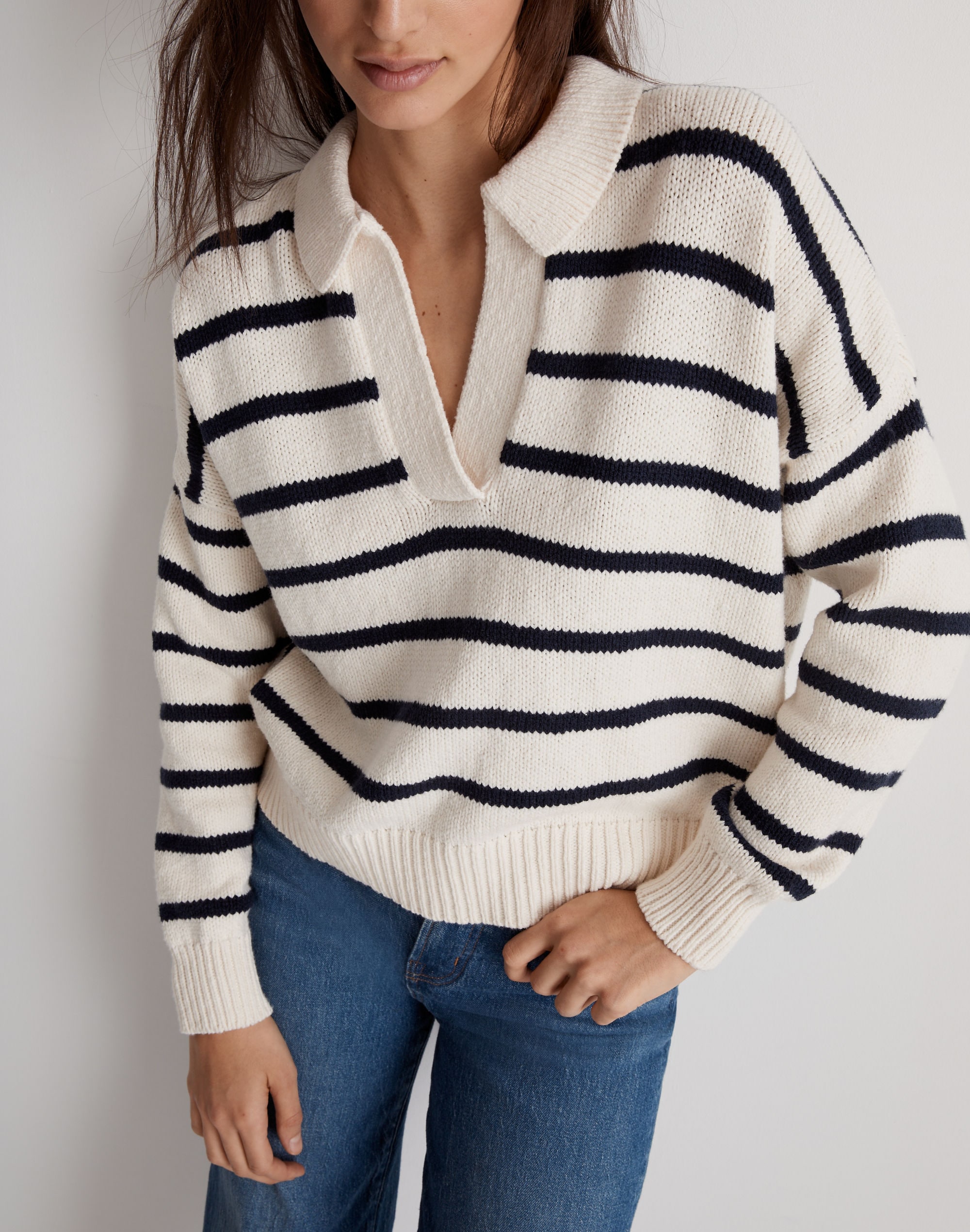 Dedham Polo Sweater in Stripe