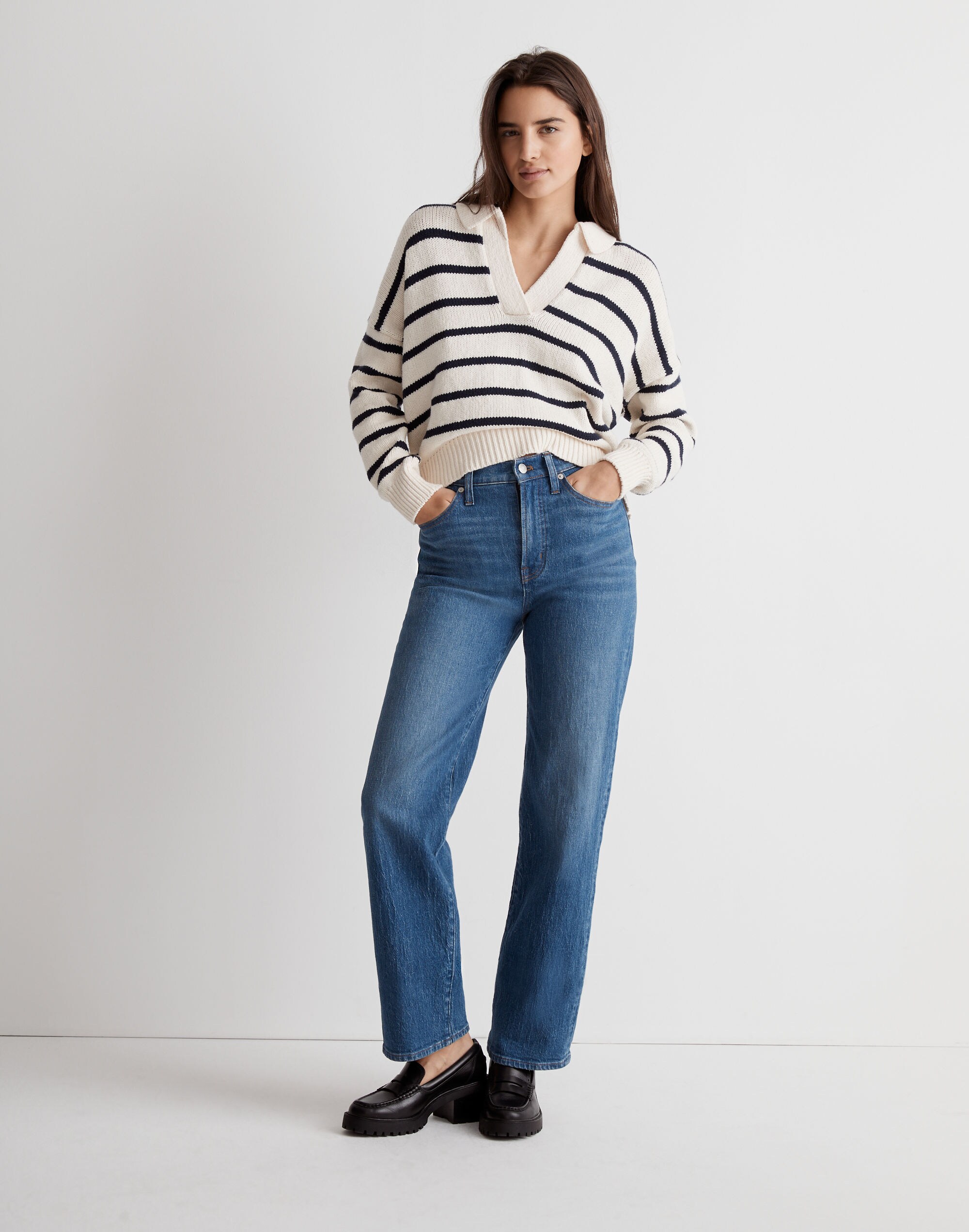 Dedham Polo Sweater in Stripe