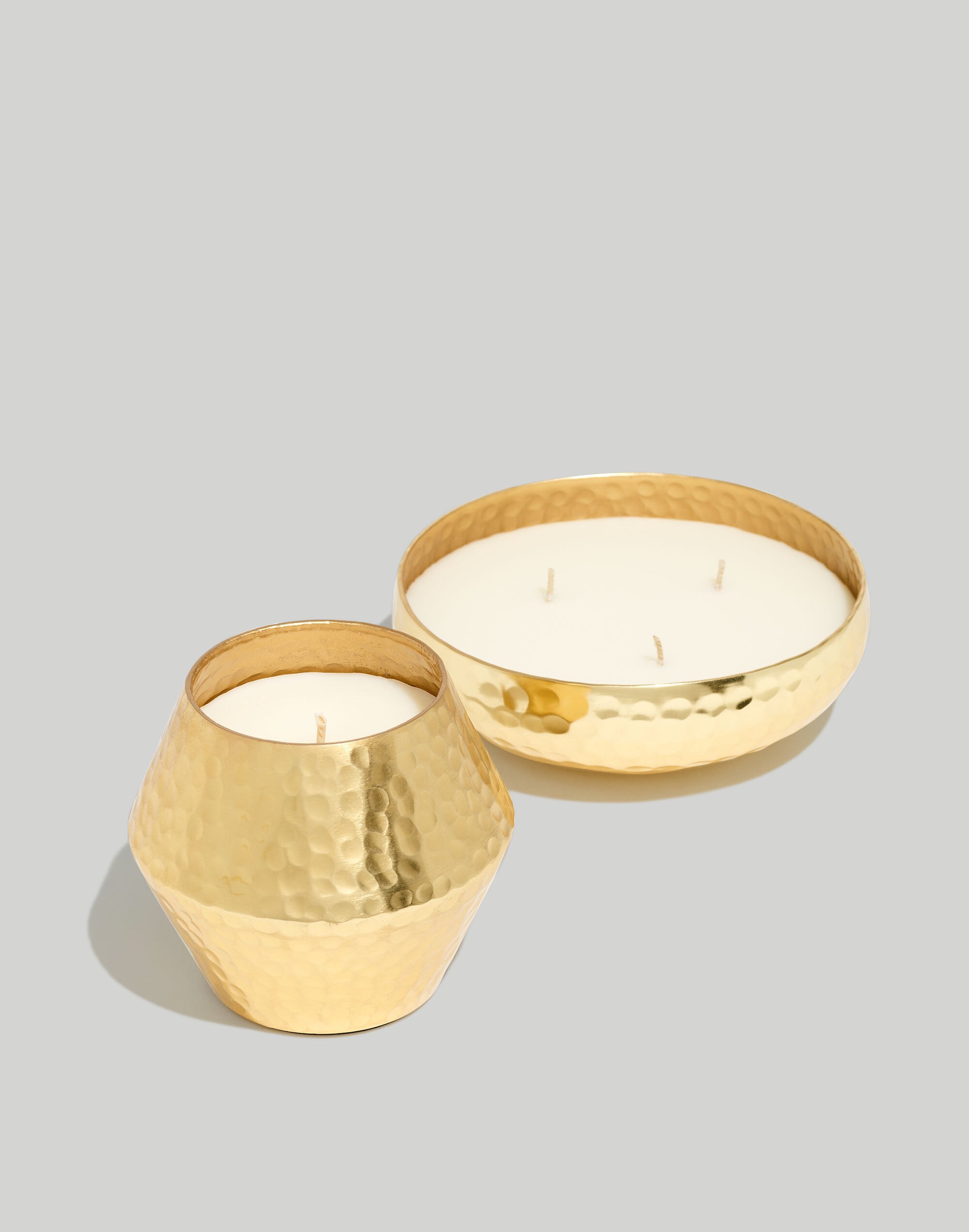 S&amp;L Hammered Metal Single Wick Candle