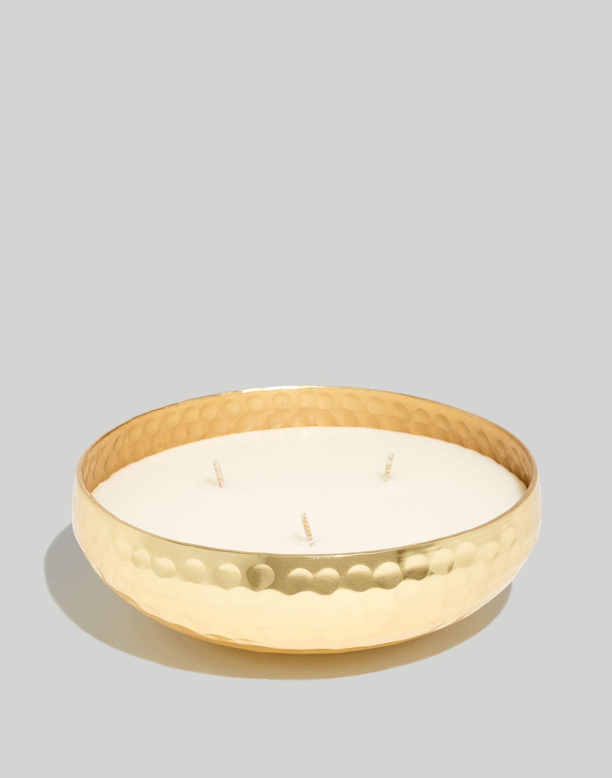 S&amp;L Hammered Metal Triple Wick Candle