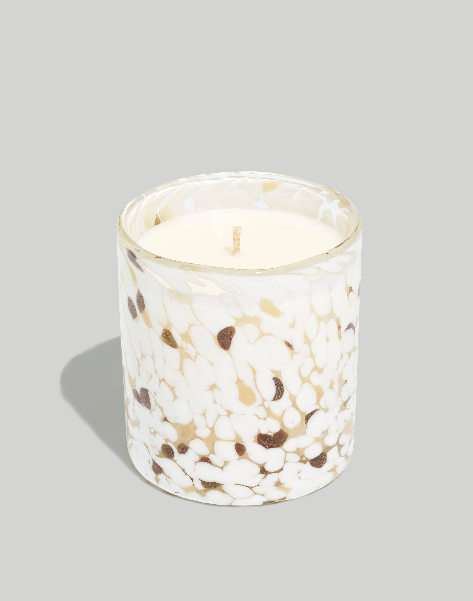 S&amp;L White Tortoise Glass Candle