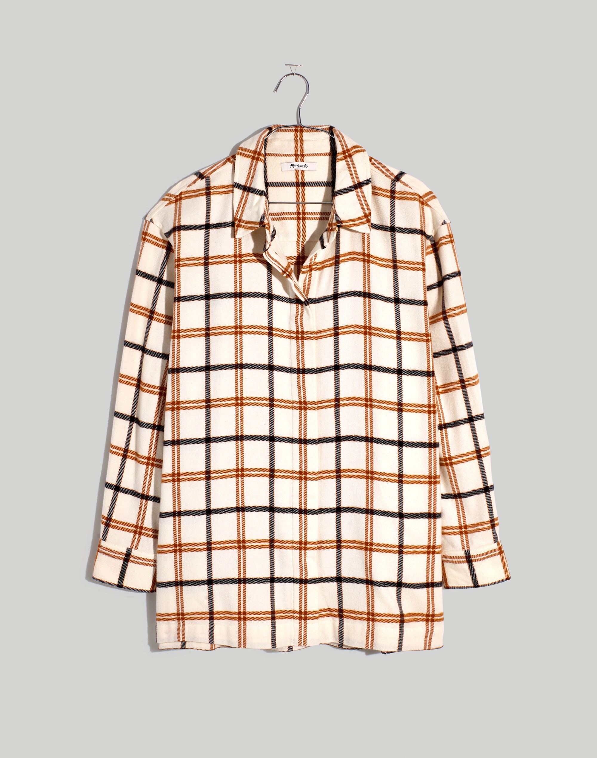 Plus Flannel Oversized Boyfriend Shirt in Plaid