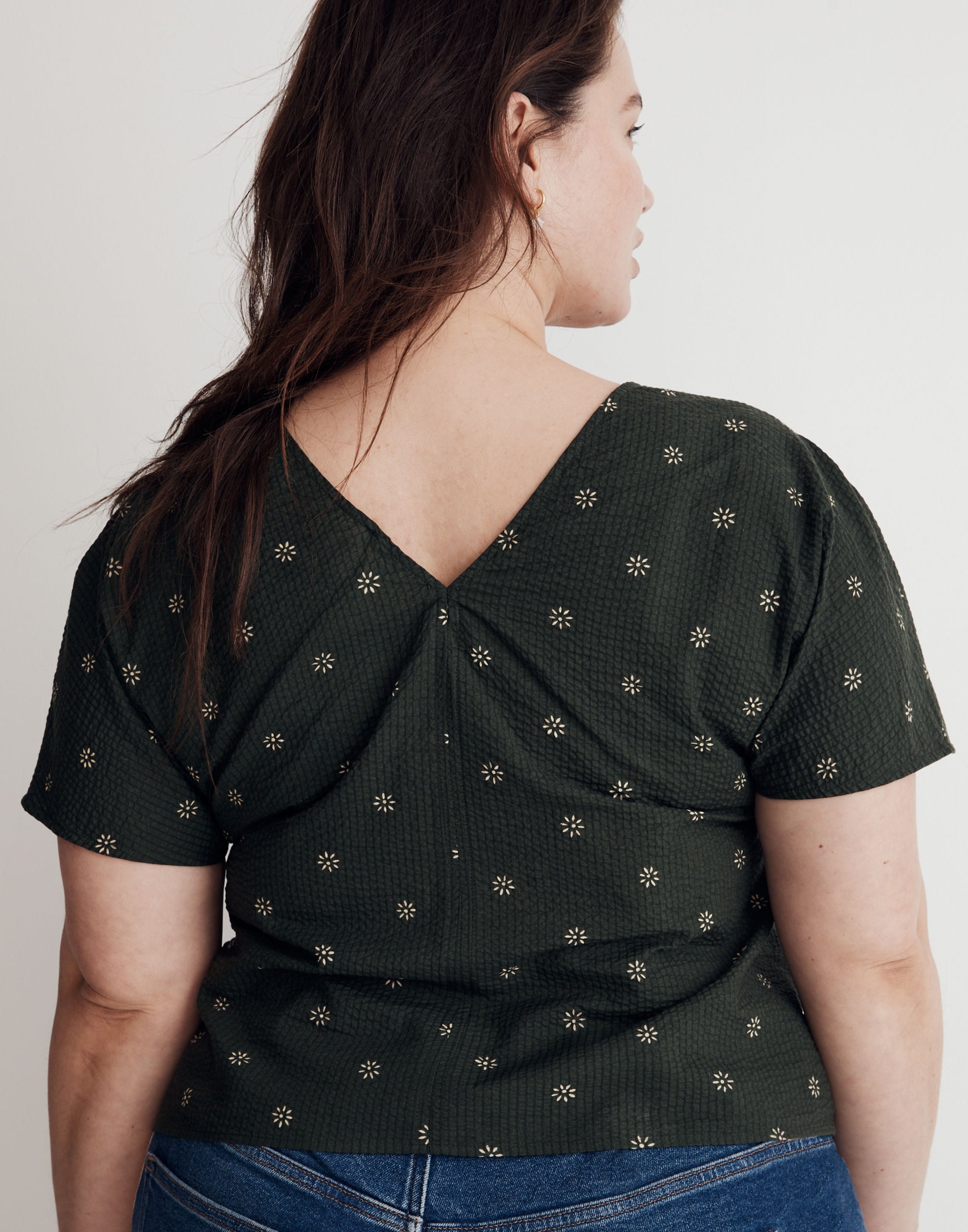 Plus Voile Puff-Sleeve Top in Floral