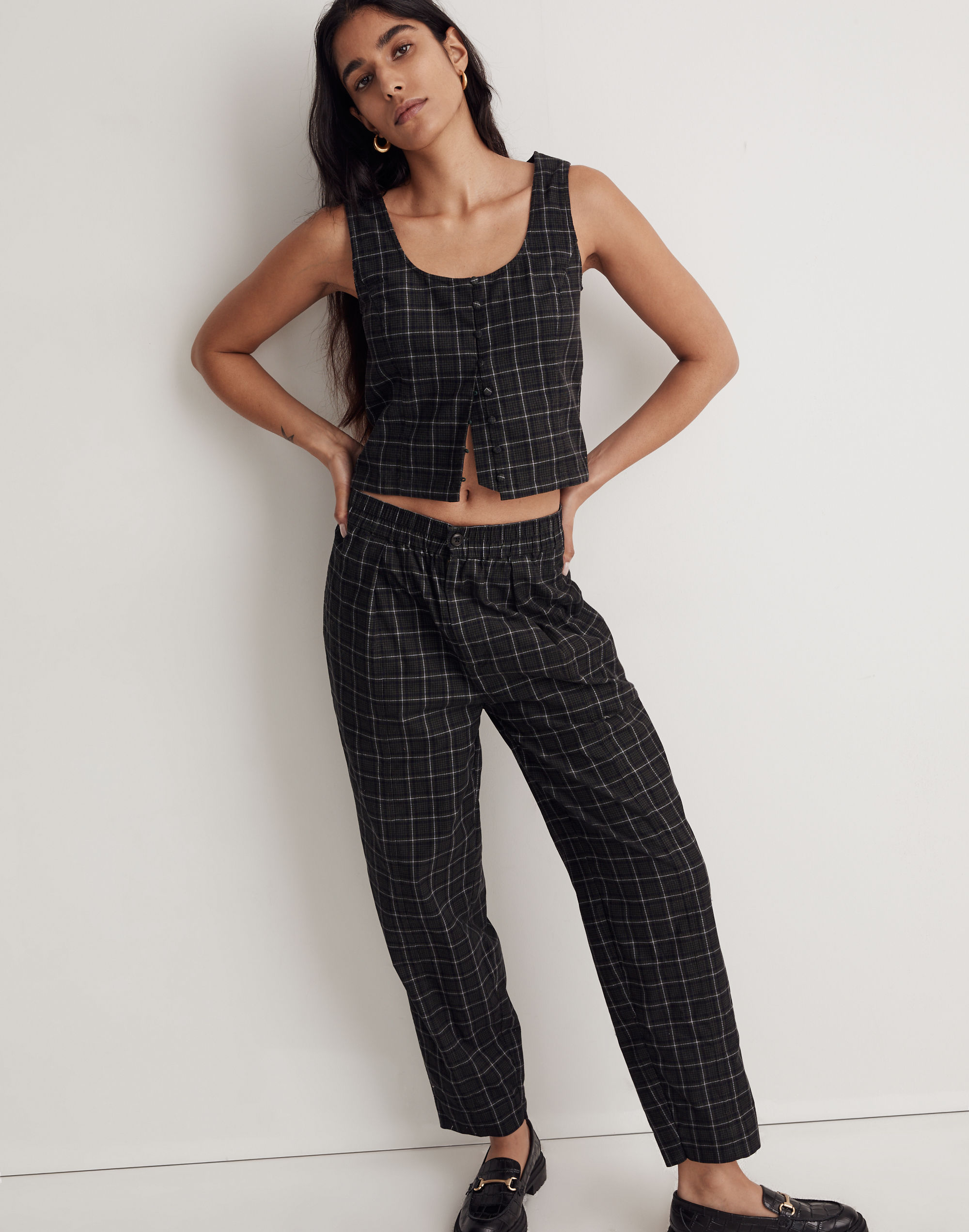 Corduroy Pull-On Tapered Pants